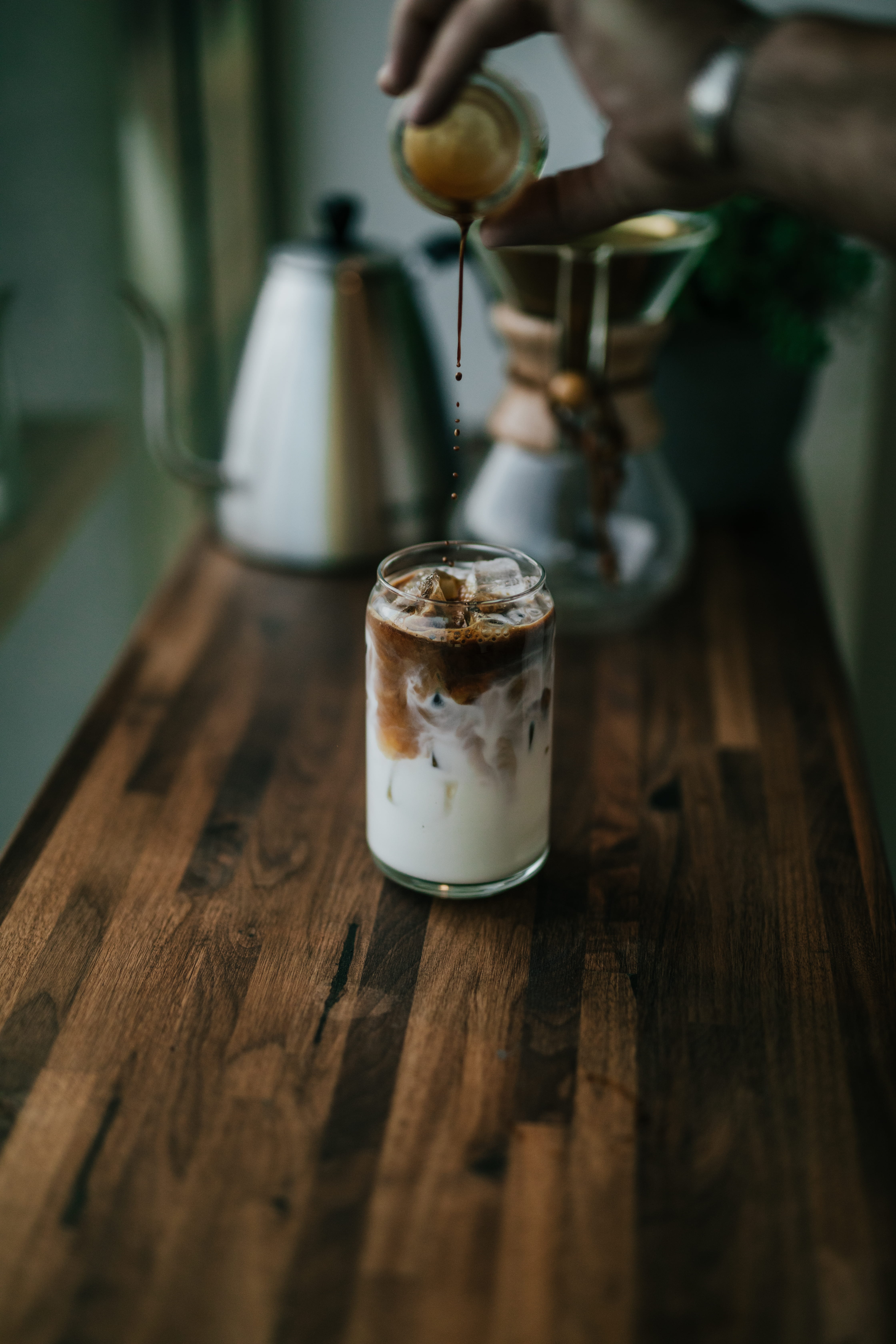 clear, wood - material, freshness, table, coffee cup, wooden, selective focus, liquid, cup, pouring, food, one person, 5K, coffee - drink, still life, Phone HD Wallpaper