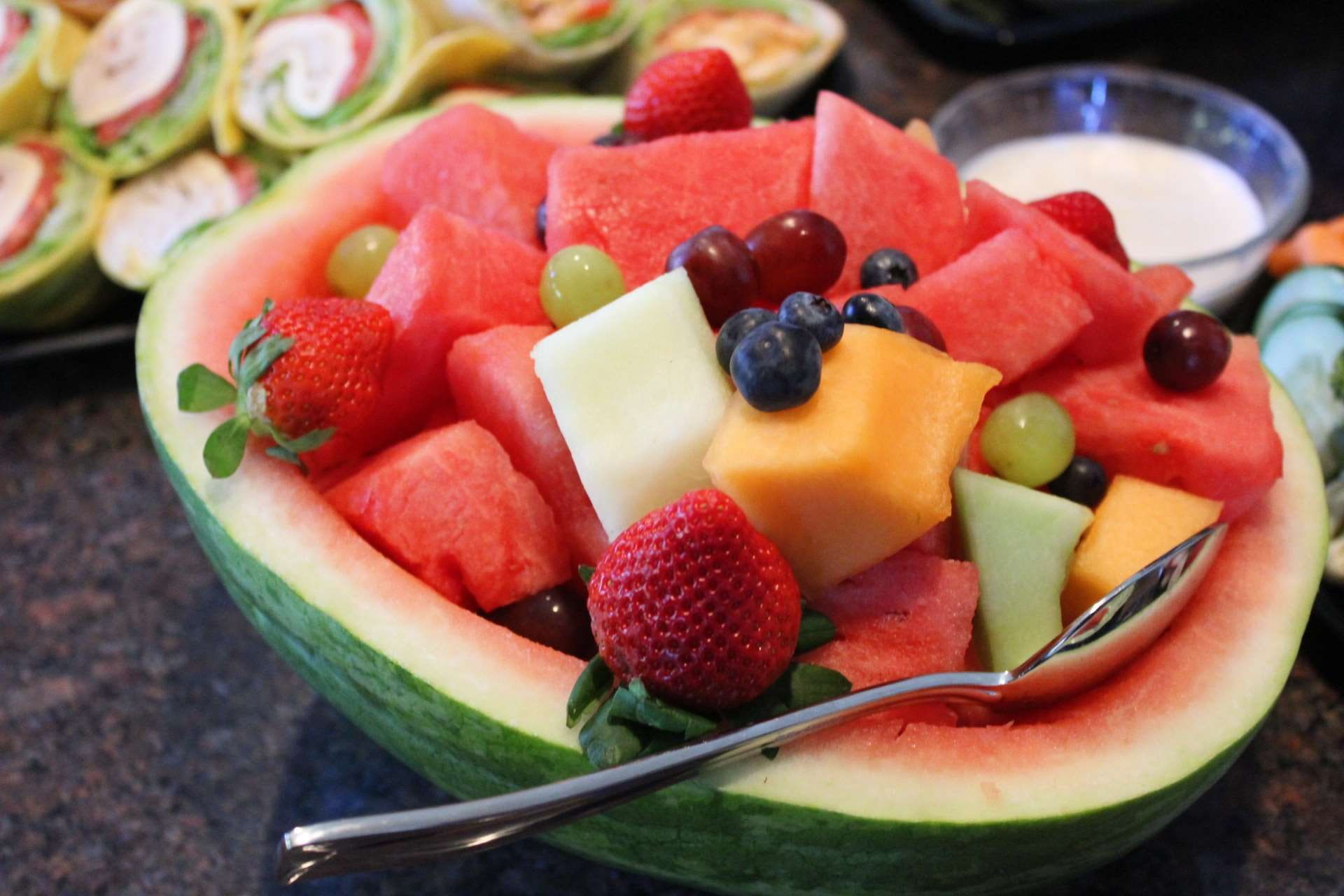 summer, melon, bowl, fruit salad, slice, wellbeing, diet, freshness, dessert, red, chopped, fresh, watermelon, no people, ripe, focus on foreground, berry fruit, HD Wallpaper