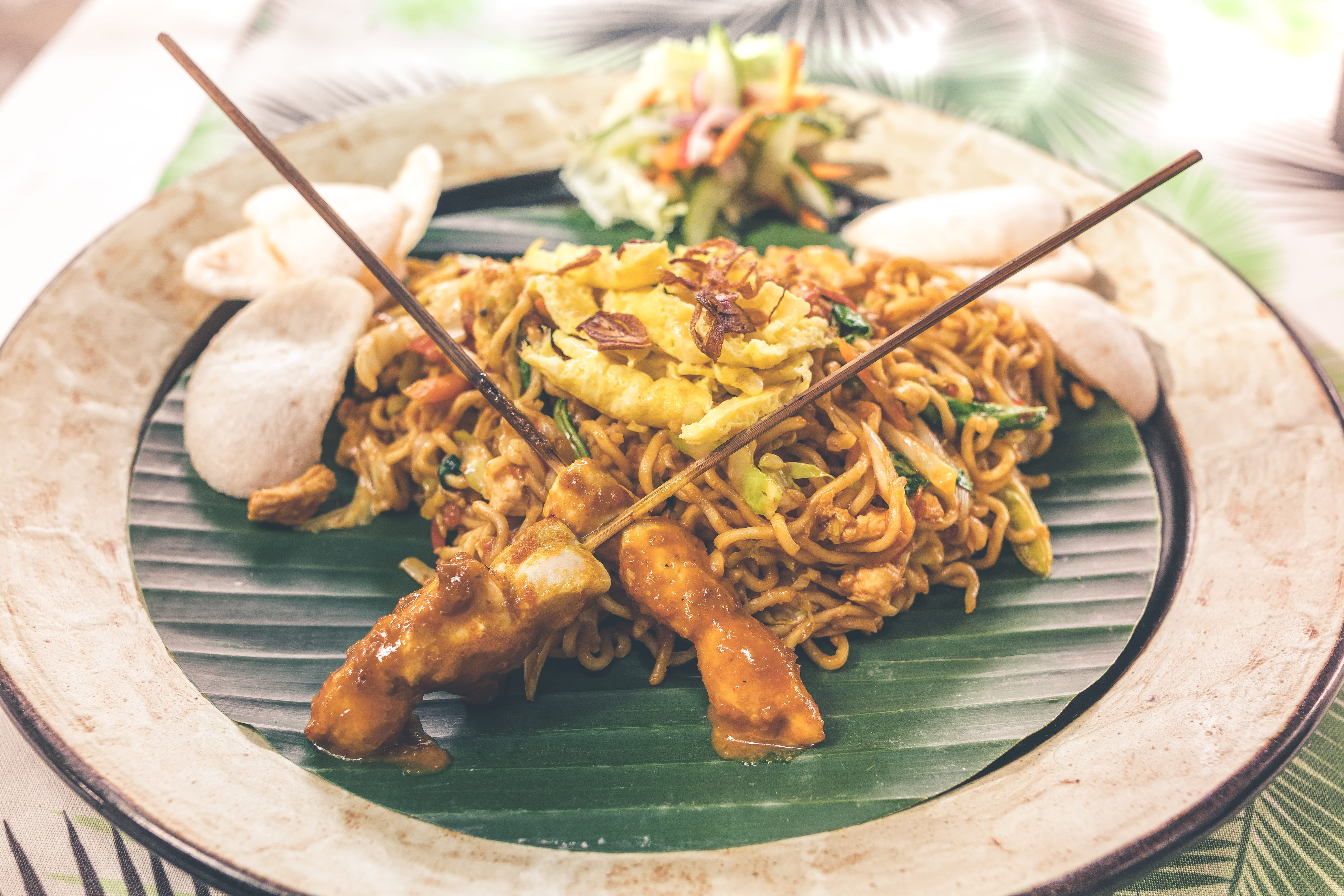 indulgence, meat, asian food, close-up, ayam, restaurant, 5K, meal, table, healthy eating, no people, still life, wood - material, wellbeing, cafe, sate, HD Wallpaper