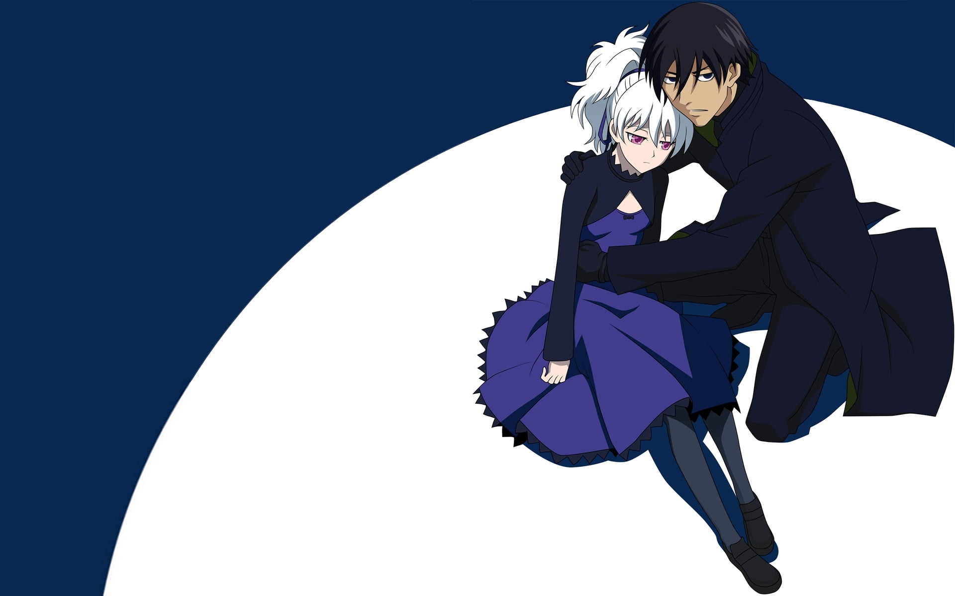 three quarter length, copy space, full length, computer Graphic, sky, man, night, vector, adult, men, day, woman, leisure activity, white color, anime, HD Wallpaper