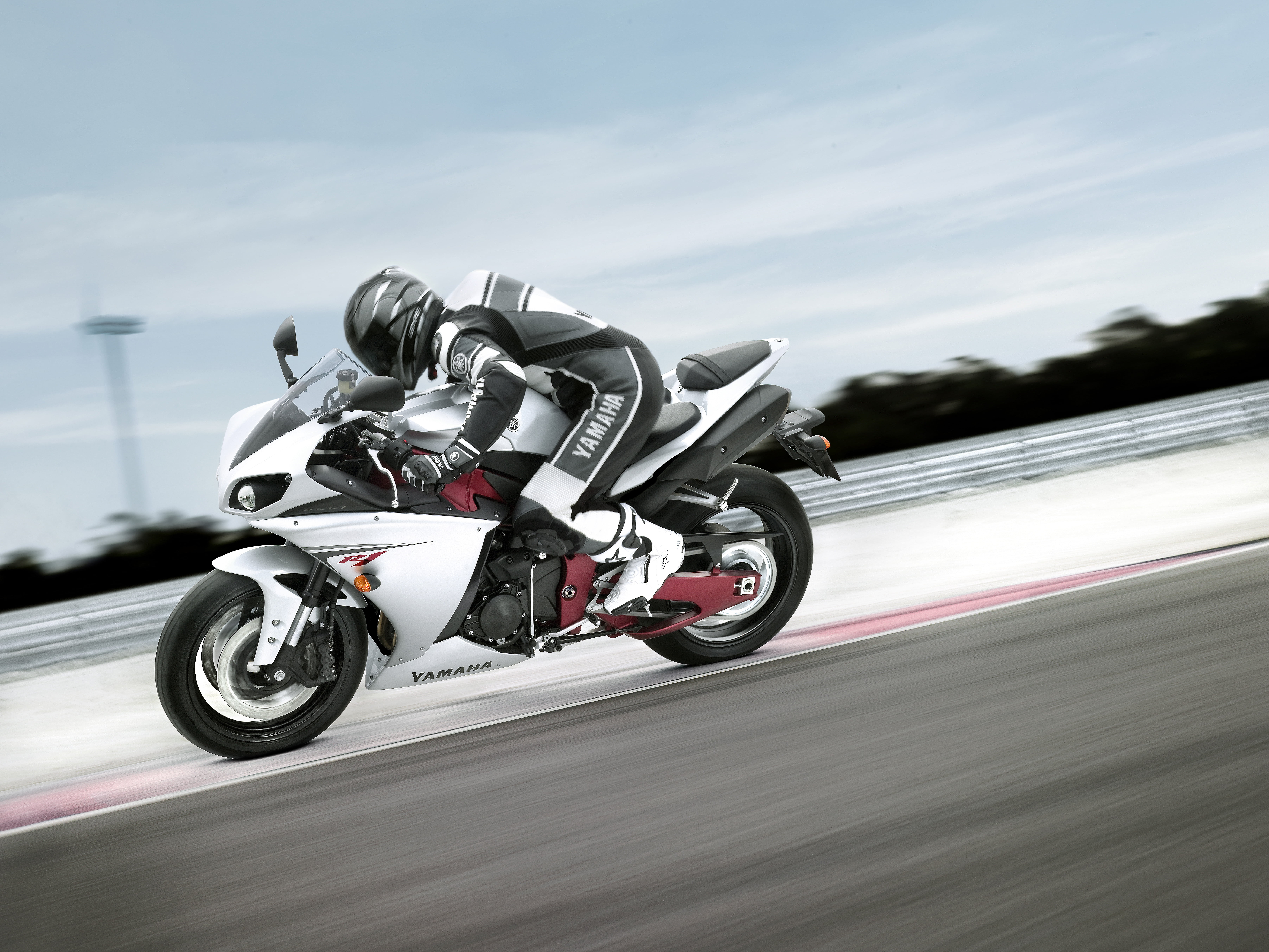 wheel, mode of transportation, outdoors, motorcycle, crash helmet, headwear, white, land Vehicle, drive, power, motorcycle Racing, biker, Yamaha, motorsport, HD Wallpaper