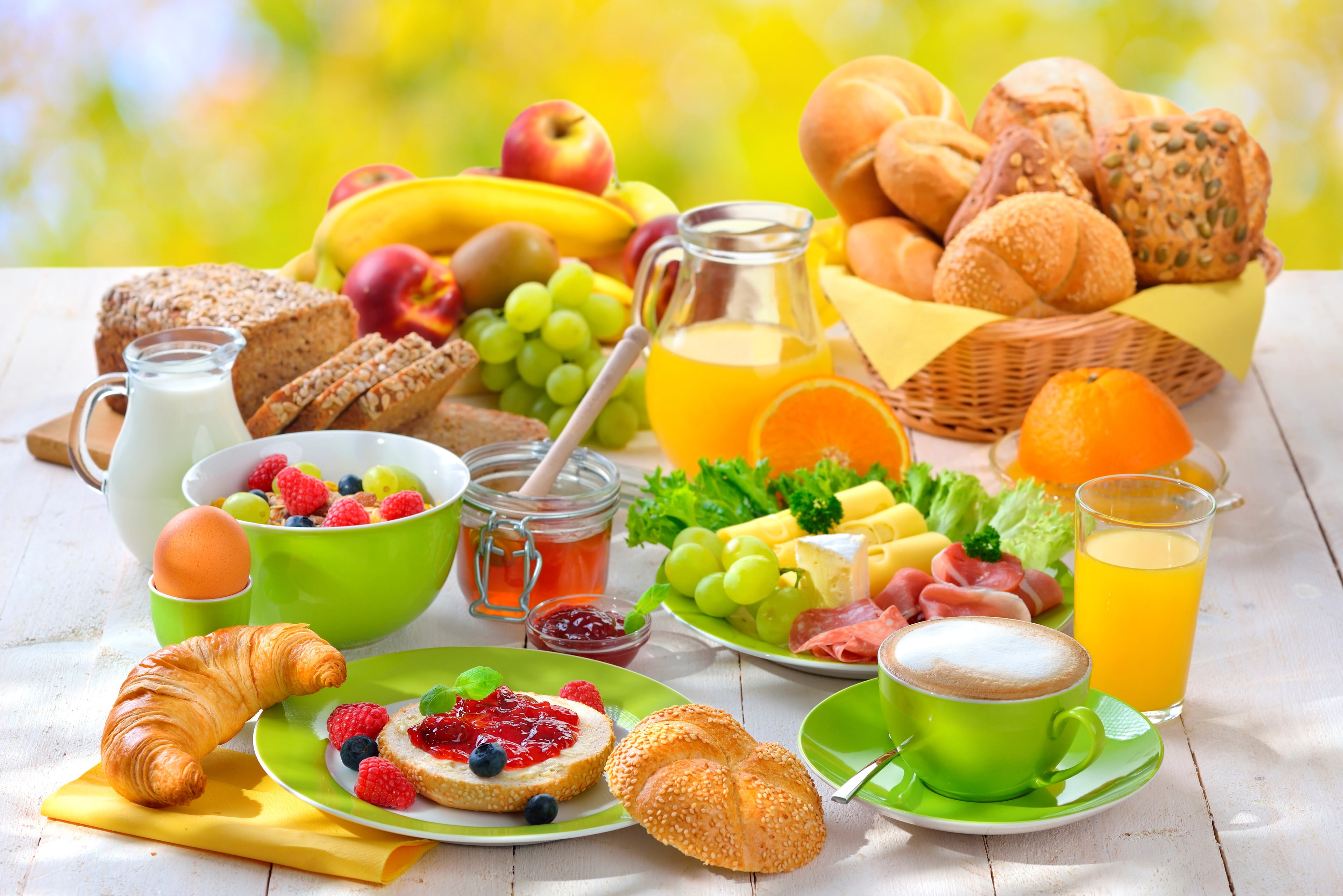breakfast 4k windows for desktop, dairy product, grape, 4K, refreshment, breakfast, freshness, yogurt, meal, fruit, no people, wellbeing, basket, HD Wallpaper