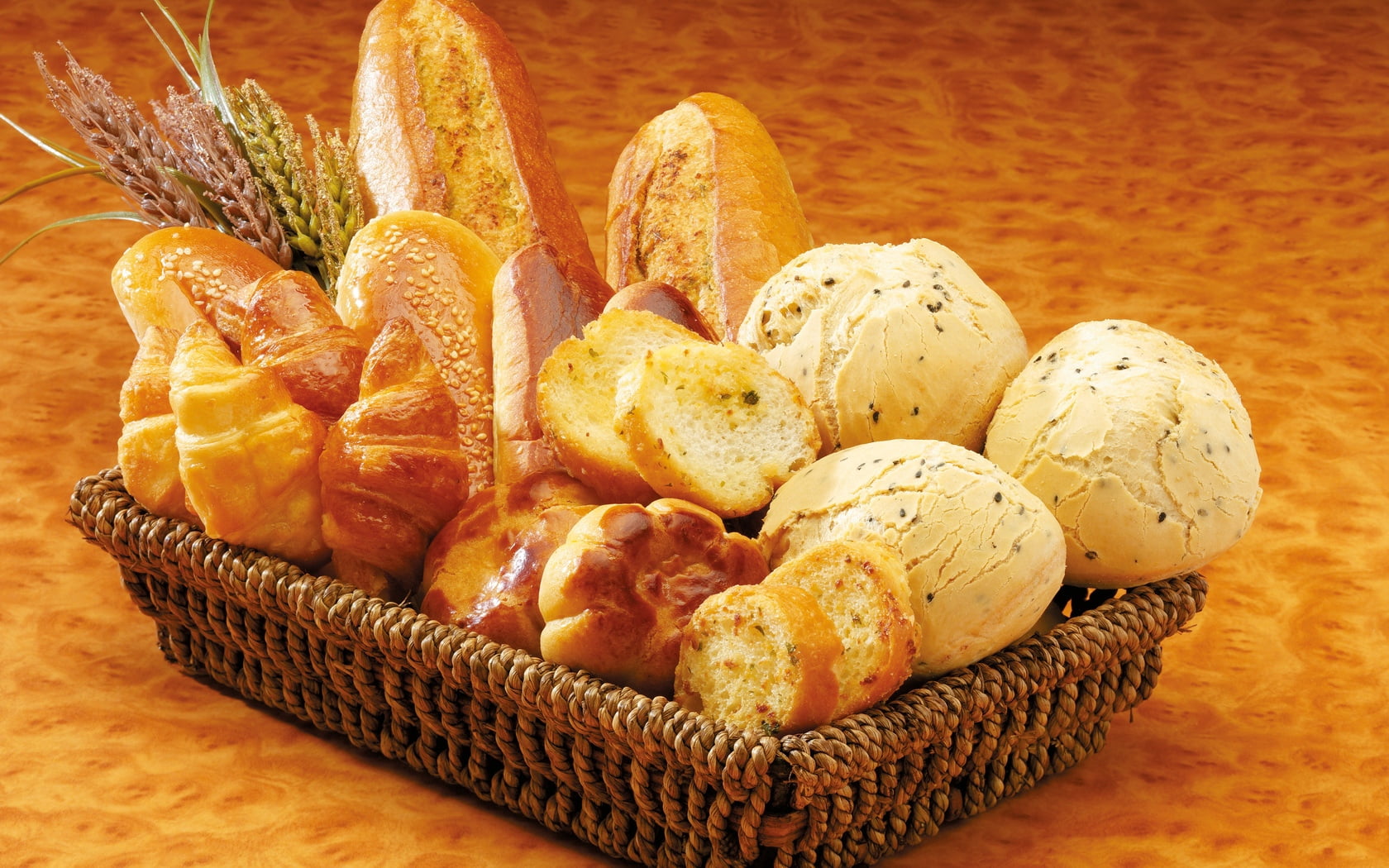 wholegrain, baguette, eating, brown, gourmet, baked, breads, healthy Eating, bun, high angle view, table, 720P, wheat, barley, refreshment, french food, HD Wallpaper