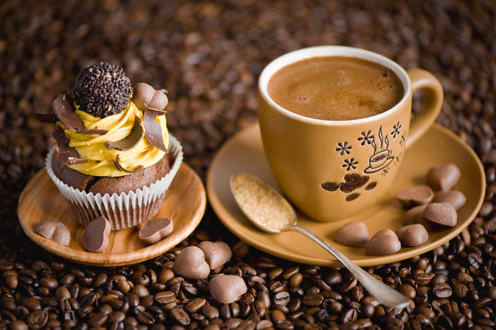 table, bean, black Color, chocolate, ceramic, cafe, 1080P, caffeine, backgrounds, close-up, refreshment, temptation, white, coffee, hot drink, coffee - Drink, HD Wallpaper