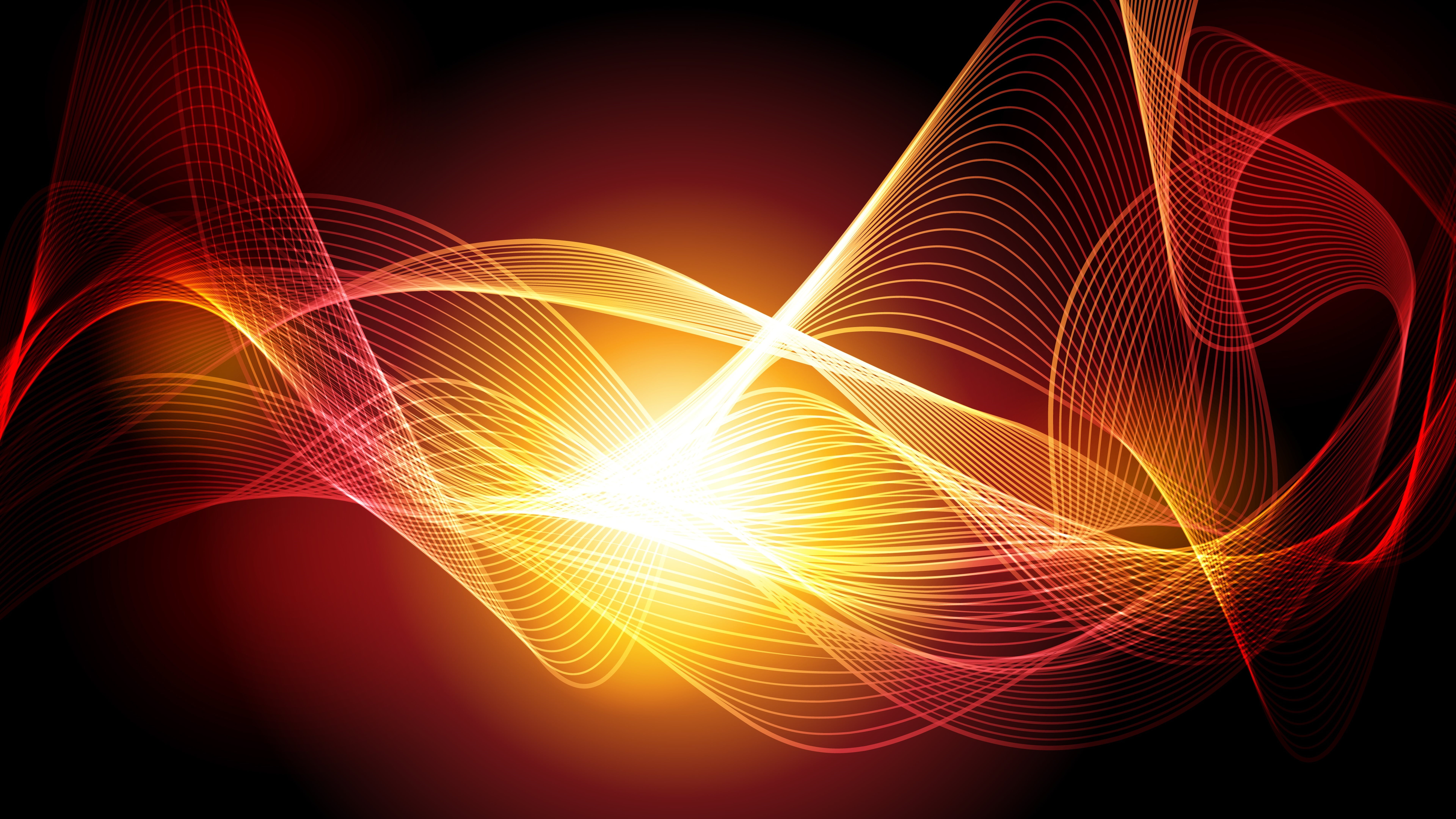 orange, digital art, graphics, light, line, 8K, 8k, abstract art, 8k uhd, HD Wallpaper