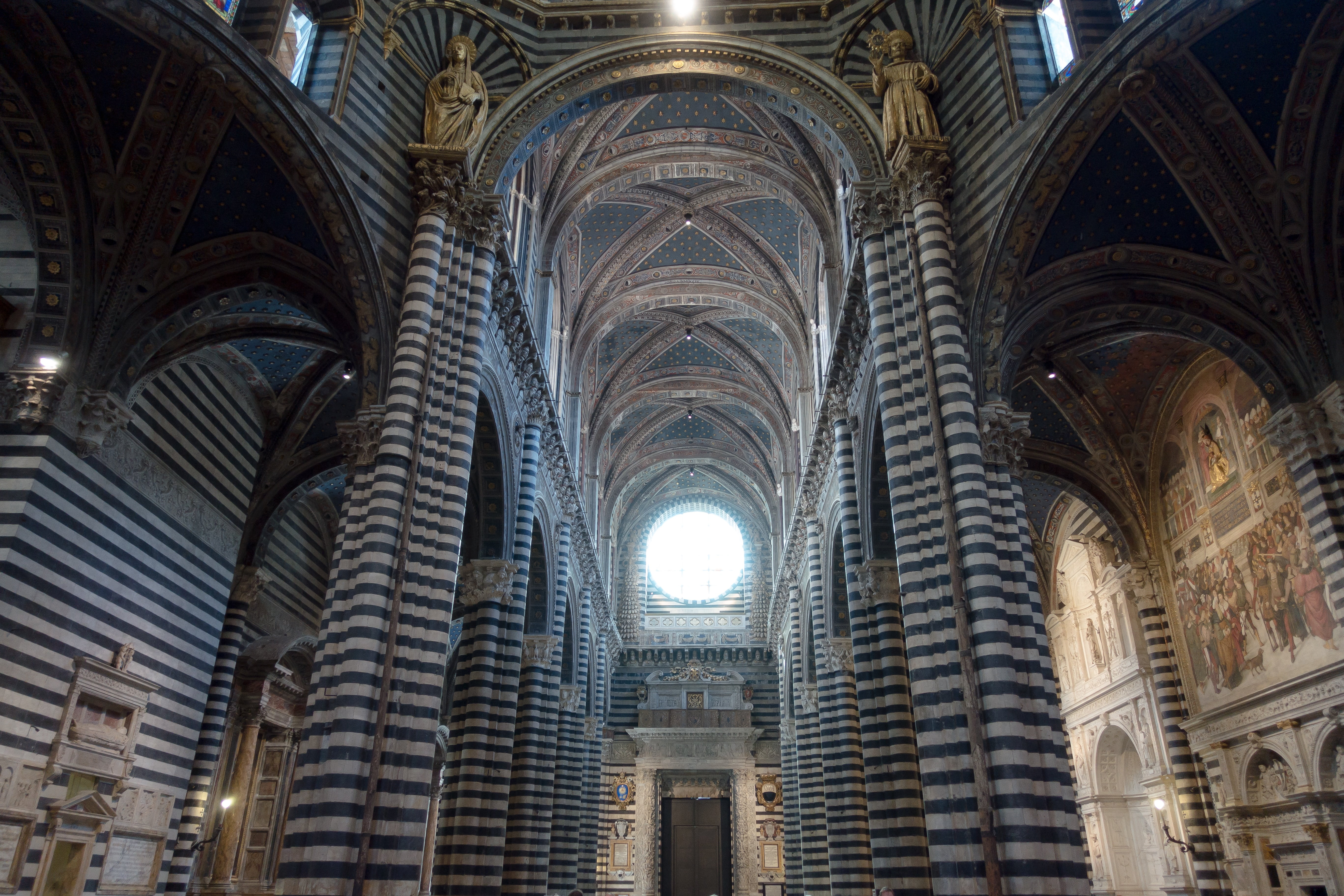 history, famous Place, luxury, arch, siena, indoors, religion, europe, architecture, concrete, skyscraper, round window, marble, white, gray, 5K, columnar, HD Wallpaper