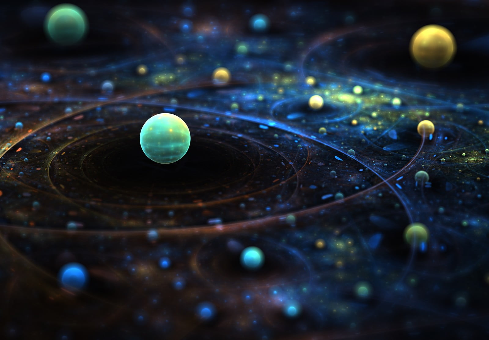 close-up, ball, no people, planet - space, digital art, circle, nightlife, purple, 720P, nature, motion, marbles, night, fractal, blue, indoors, shape, HD Wallpaper