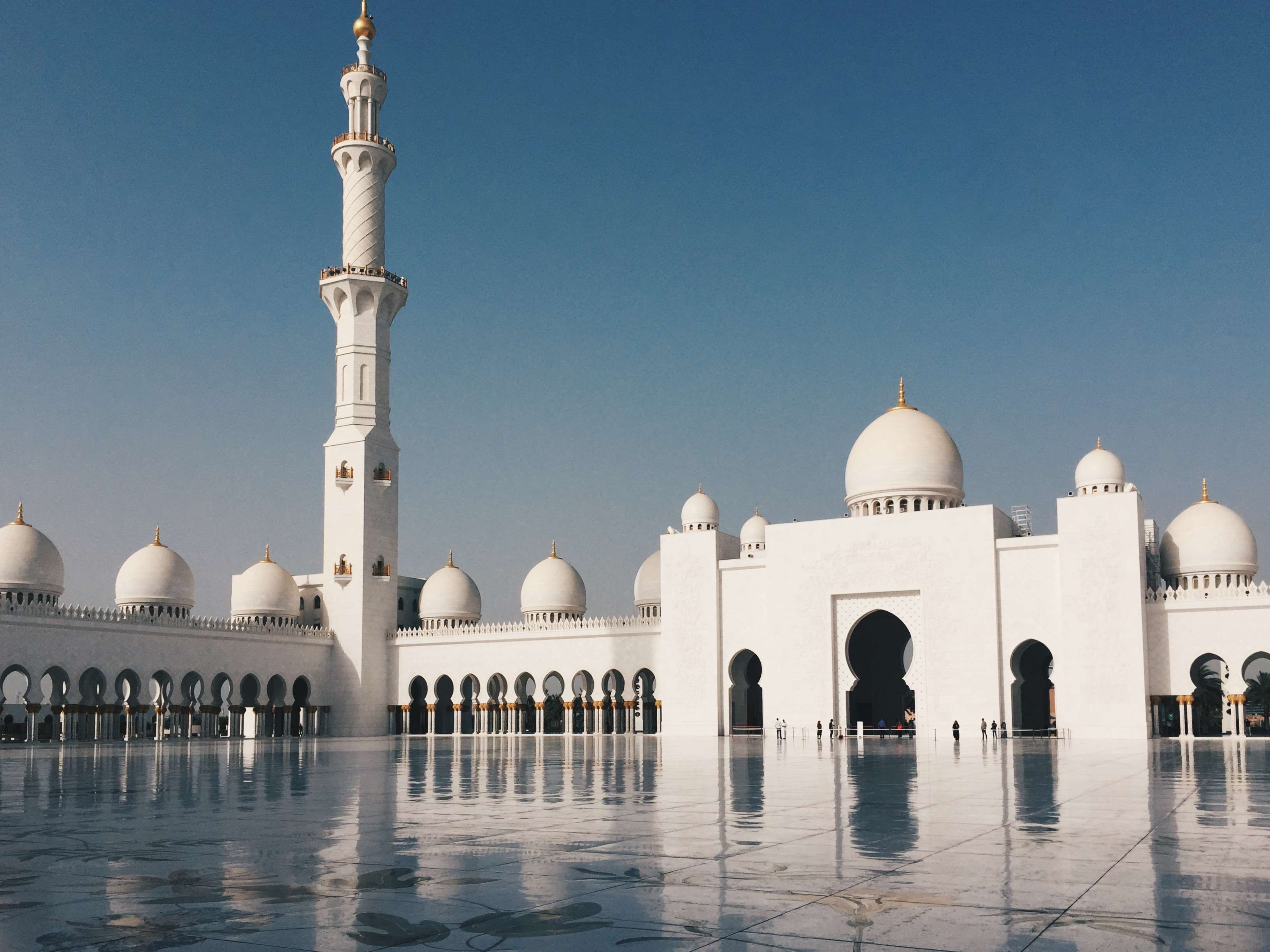 outdoors, clear sky, travel destinations, building, belief, architecture, water, swimming pool, religion, no people, courtyard, nature, flooring, mosque, HD Wallpaper