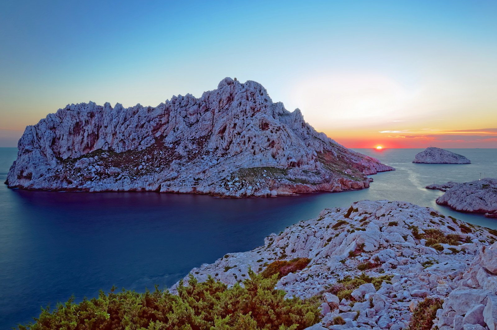 sea, 720P, france, marseille, nature, provence, panorama, calanques, panoramic, rivages, HD Wallpaper