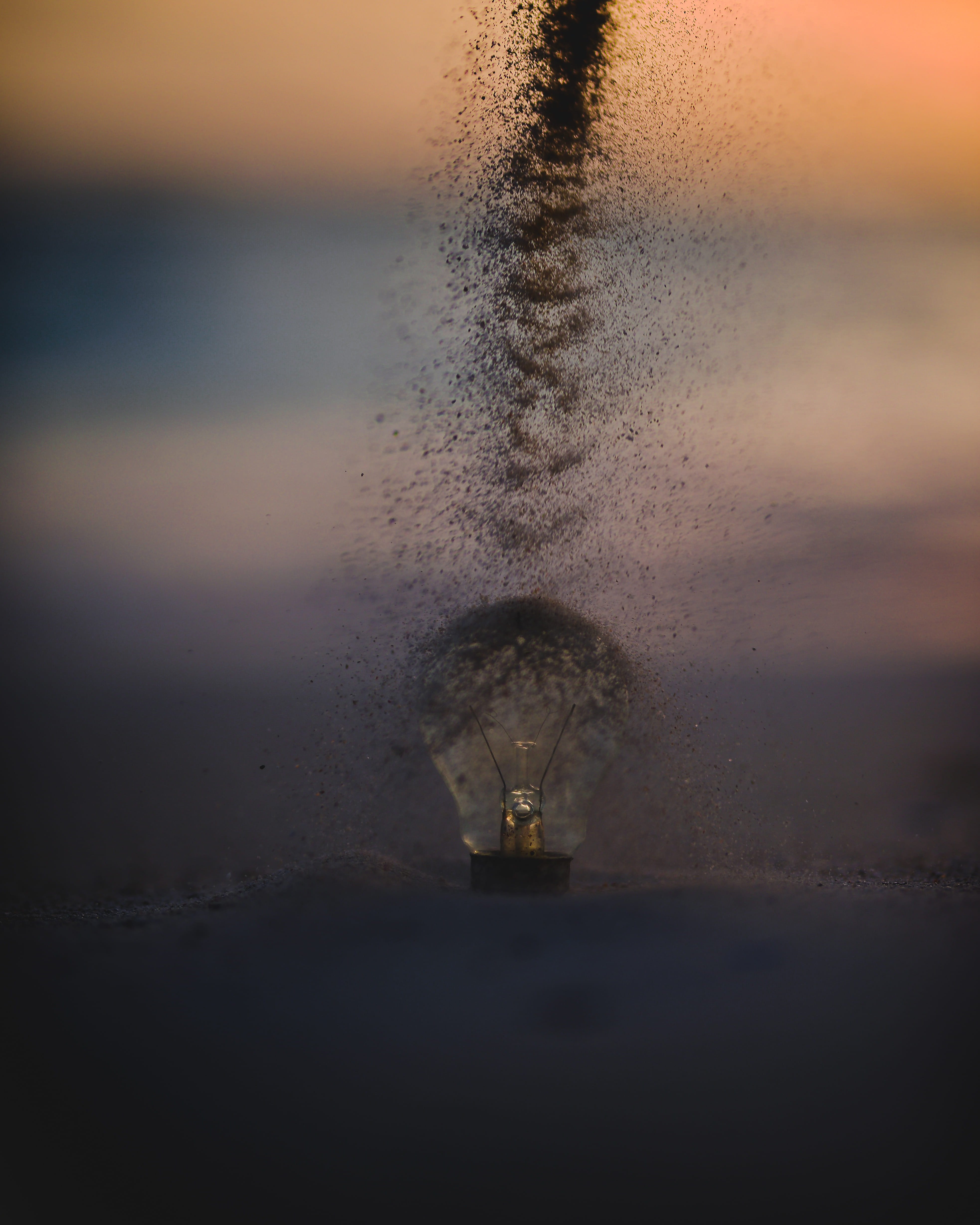 motion, outdoors, sunset, light, lighting equipment, red sky, no people, bulb, dark, sand, 4K, dawn, cover, lightbulb, architecture, environment, illuminated, Phone HD Wallpaper