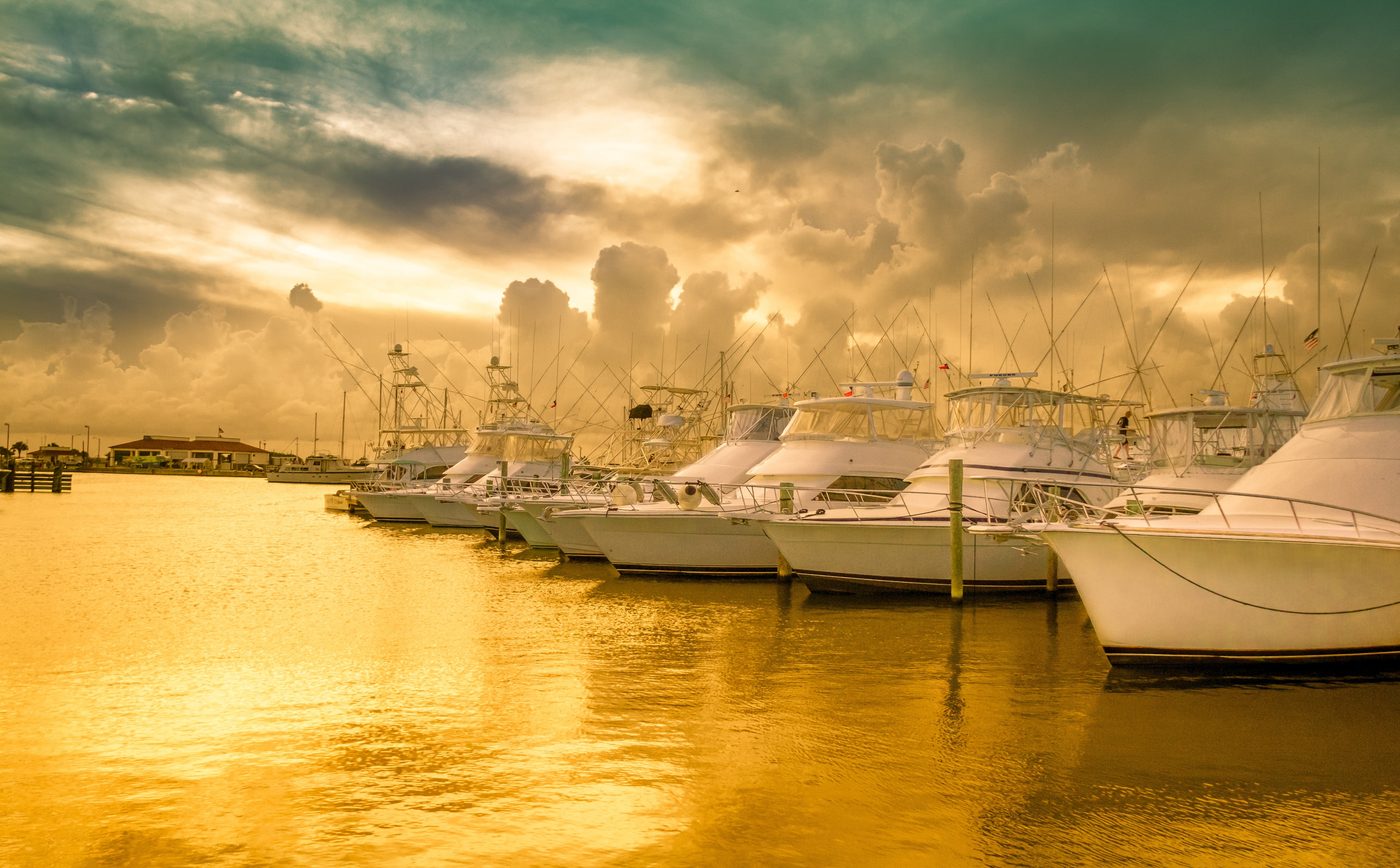 gulf, Travel, nautical vessel, transportation, portaransas, Islands, scenics - nature, porta, Boats, moored, fishing industry, sky, marina, Texas, Sunset, HD Wallpaper