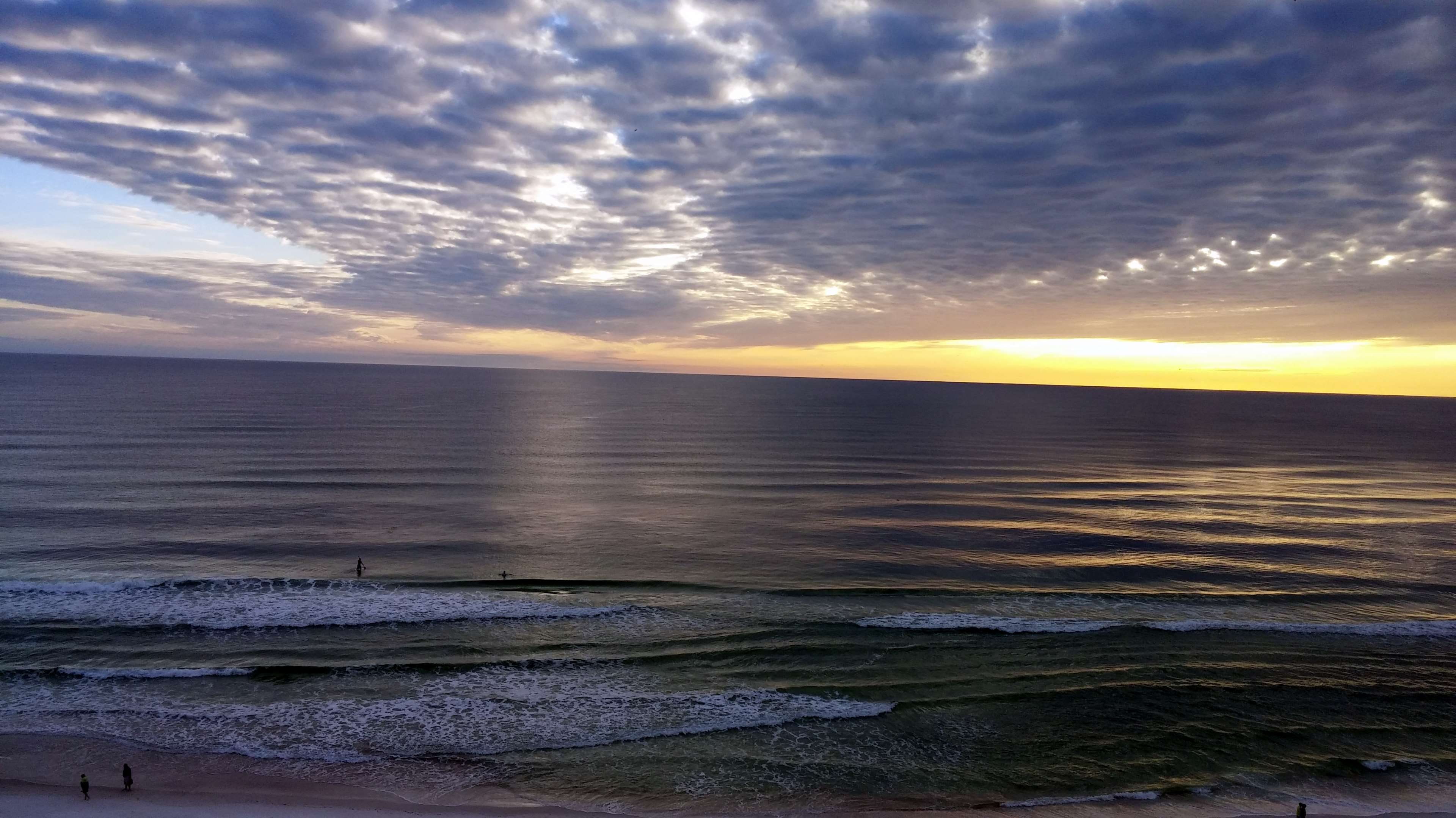 cloud - sky, purple, wave, beach, surf, tranquility, panama city, scenics - nature, nature, outdoors, sea, 4K, sky, horizon, gulf of mexico, horizon over water, HD Wallpaper