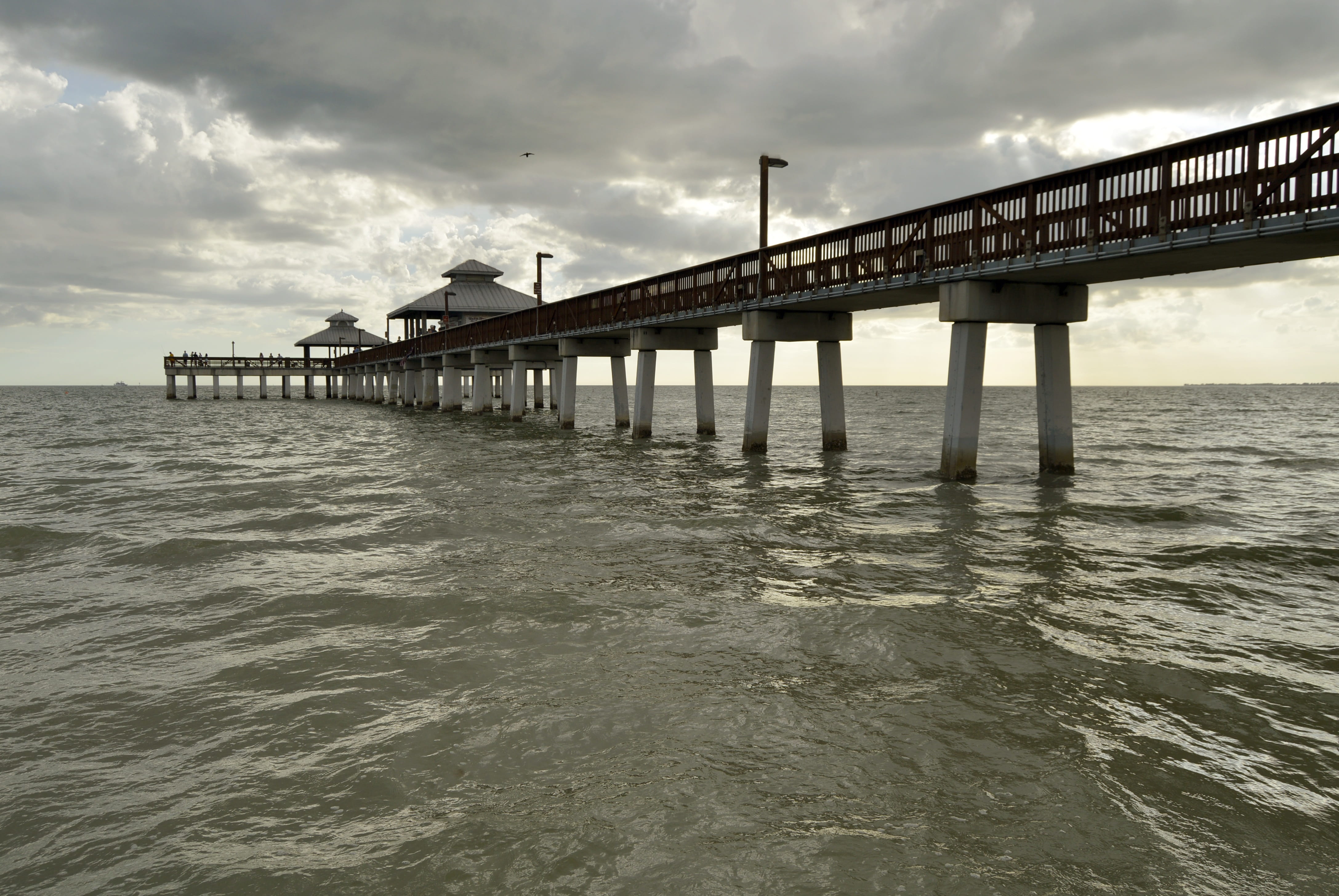 gulf, holiday, vacation, gulf of mexico, no people, summer, fall, autumn, waterfront, sky, architectural column, connection, florida, spring, transportation, HD Wallpaper