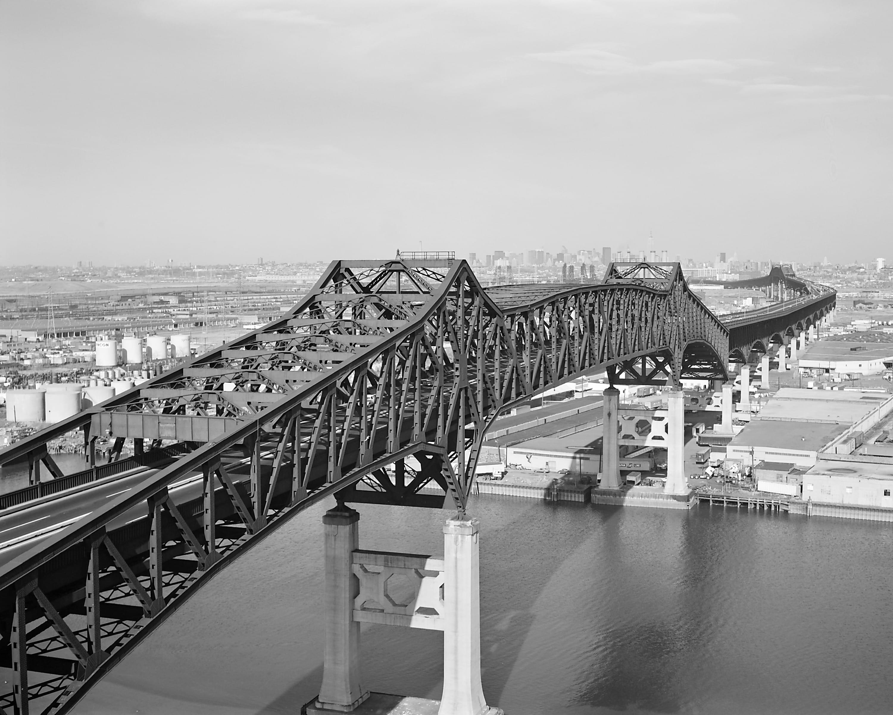outdoors, cloud - sky, river, Bridge, bridge - man made structure, city, built structure, transportation, black and white, nature, no people, arch bridge, HD Wallpaper