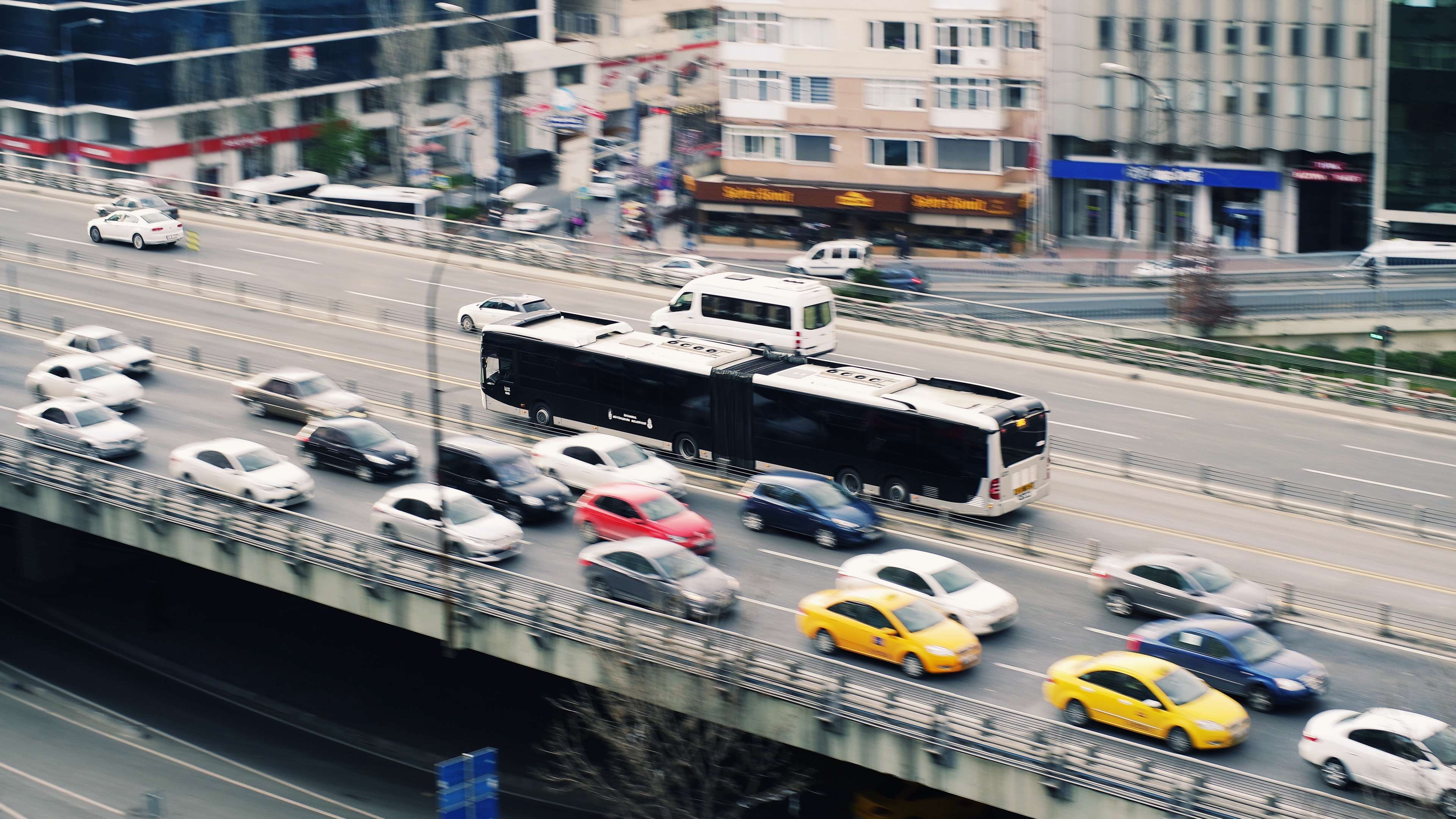 city street, outdoors, street, city life, on the move, land vehicle, motion, taxi, road, transport, flyover, building exterior, vehicles, metrobus, high angle view, HD Wallpaper
