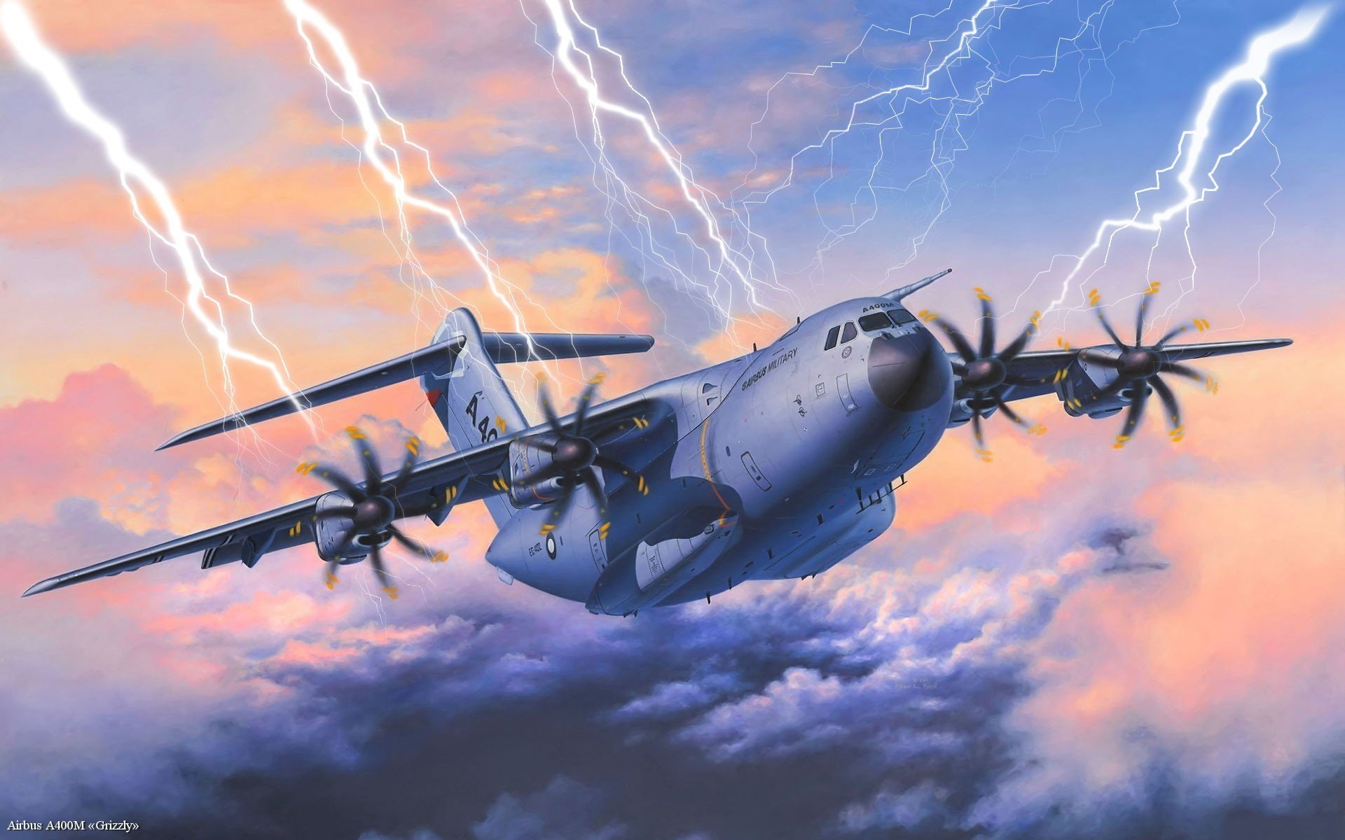 Airbus A400M Atlas, airplane, on the move, air vehicle, nature, speed, mid-air, cloud - sky, mode of transportation, sky, 1080P, transportation, no people, HD Wallpaper