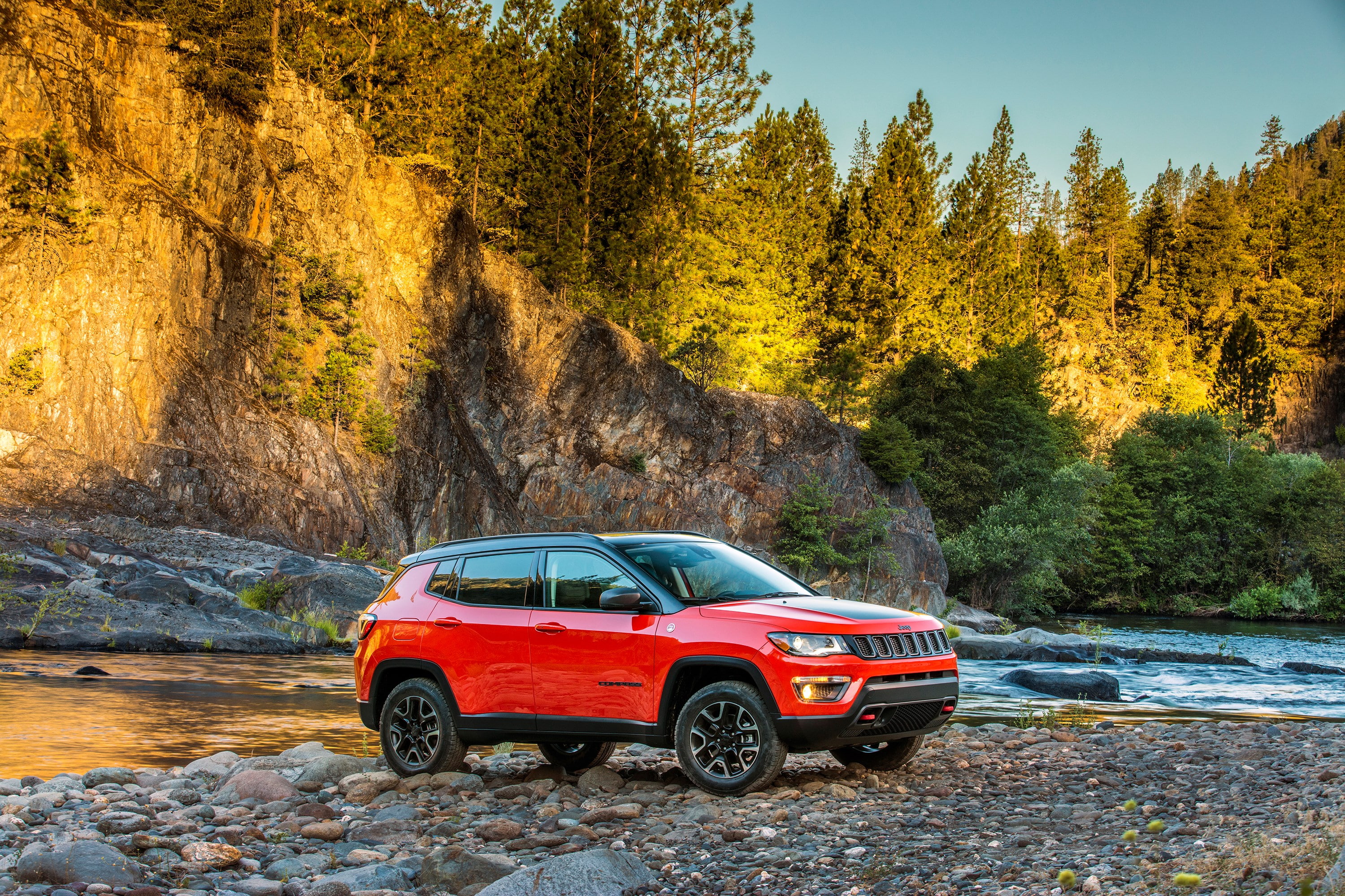 nature, land, plant part, non-urban scene, beauty in nature, forest, tree, motor vehicle, car, autumn, plant, day, mode of transportation, jeep compass, HD Wallpaper