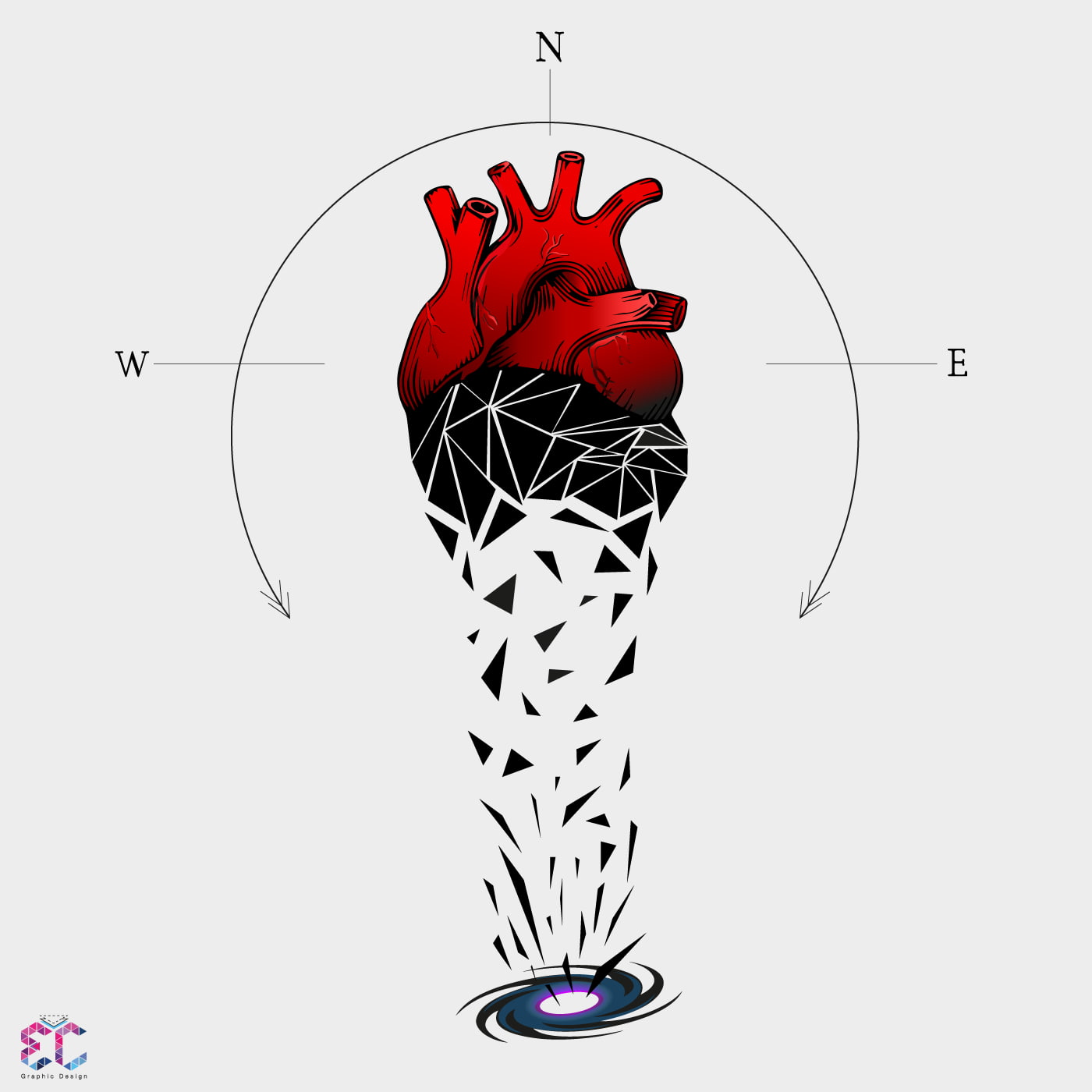close-up, heart, art and craft, humor, 720P, cut out, creativity, indoors, white background, compass, representation, single object, red, paper, one animal, Phone HD Wallpaper