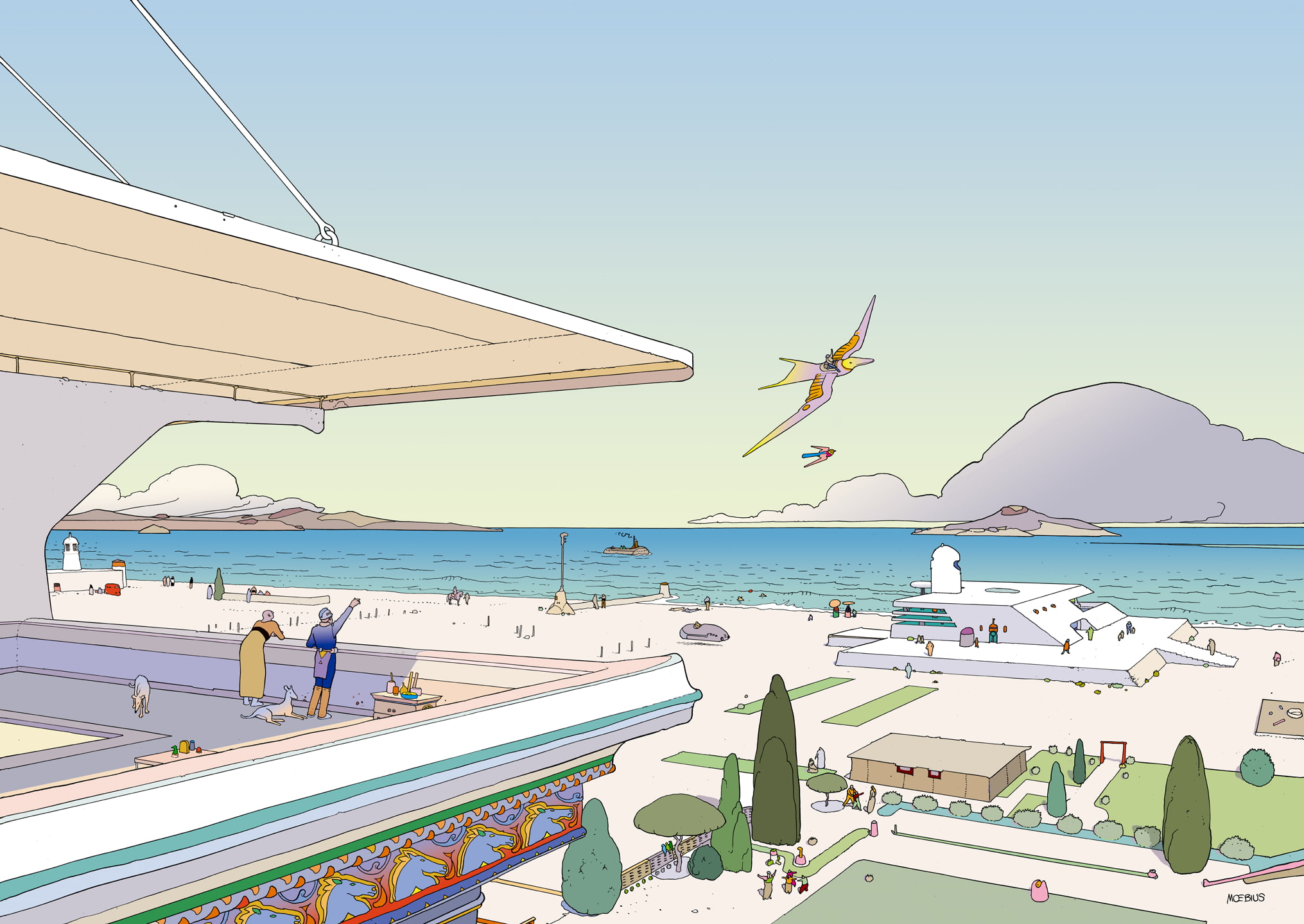 1080P, Mœbius, artwork, comics, landscape, HD Wallpaper