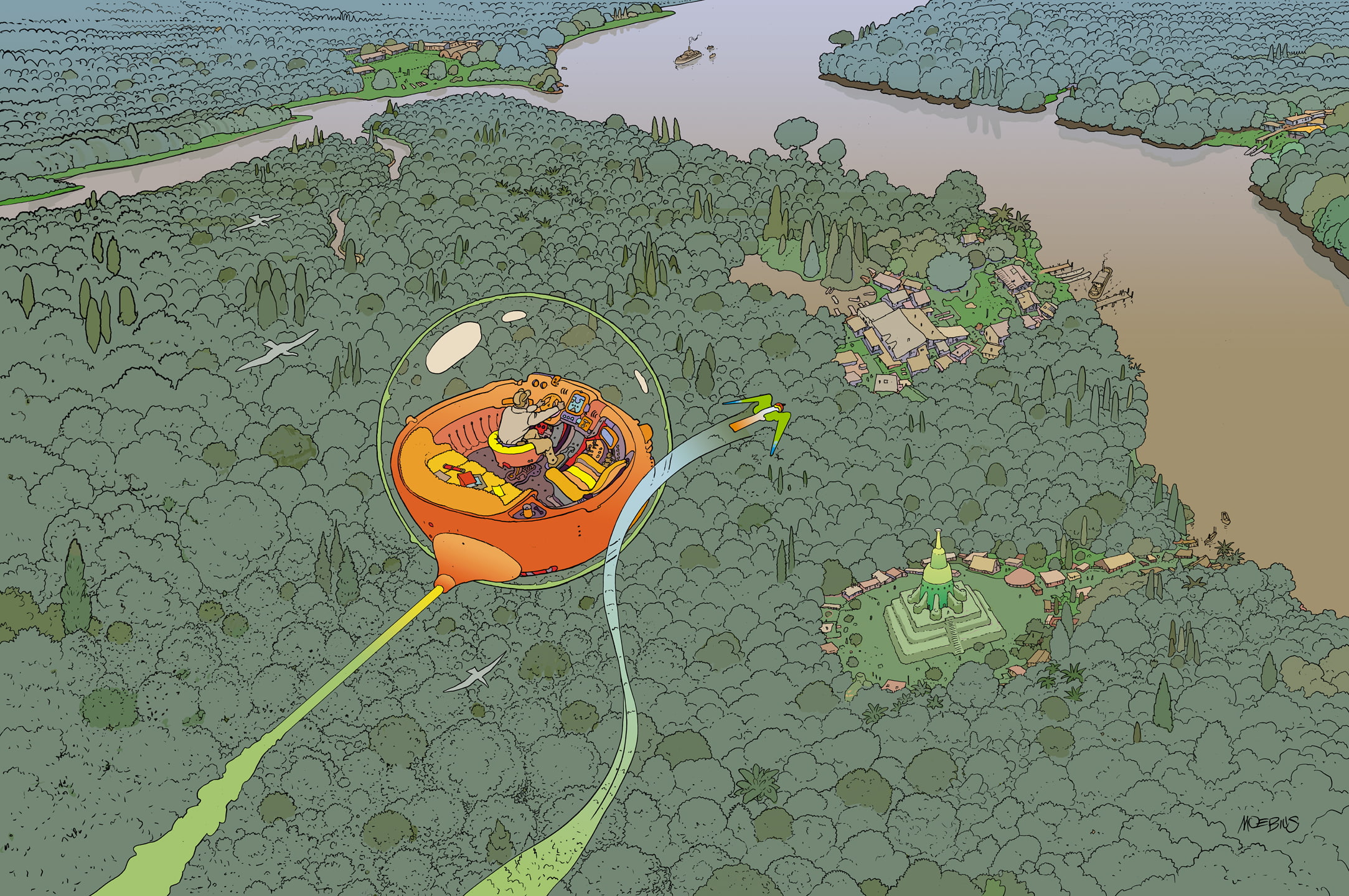 Mœbius, artwork, 1080P, comics, HD Wallpaper