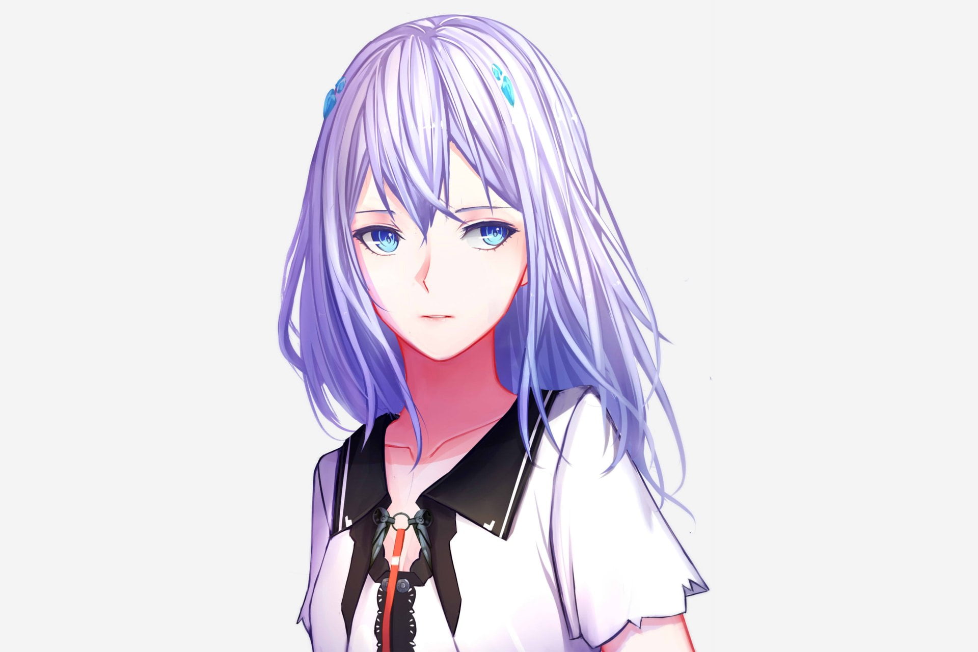 dyed hair, real people, white background, Anime, cut out, front view, leisure activity, looking at camera, one person, young women, 1080P, indoors, women, HD Wallpaper