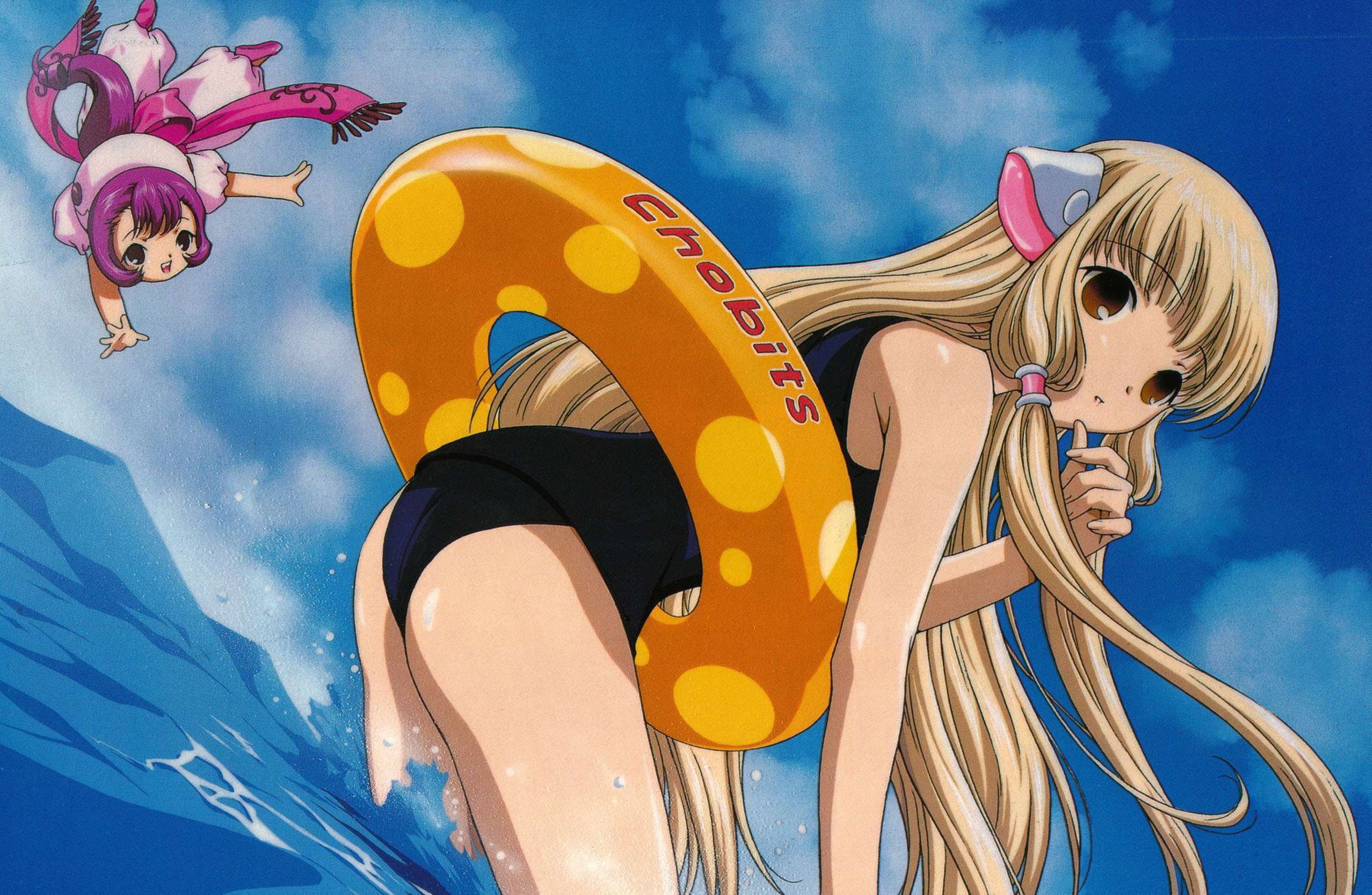 arts culture and entertainment, Chii, blue, 1080P, animal representation, nature, art and craft, fun, anime girls, childhood, multi colored, yellow, leisure activity, HD Wallpaper