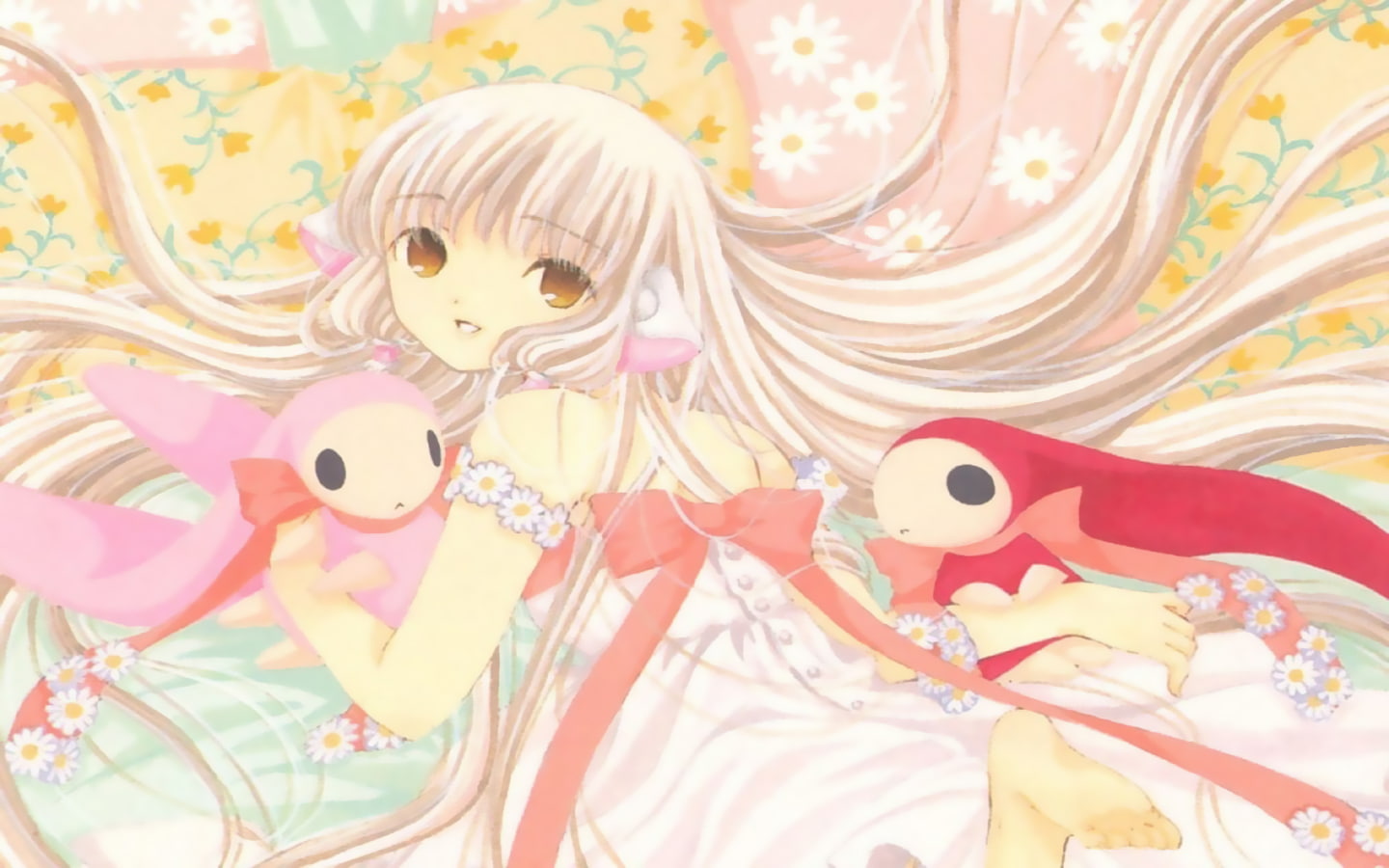 720P, Chobits, high angle view, still life, craft, pink color, no people, close-up, mask, pattern, representation, creativity, day, human representation, HD Wallpaper