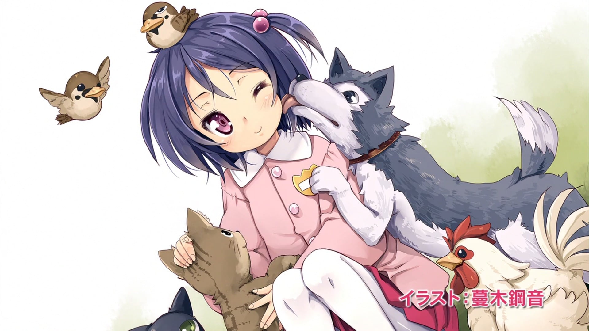 domestic, Sakurada Shiori, front view, 1080P, animal wildlife, vertebrate, mammal, domestic animals, mask, animal, animal themes, art and craft, Joukamachi no Dandelion, HD Wallpaper