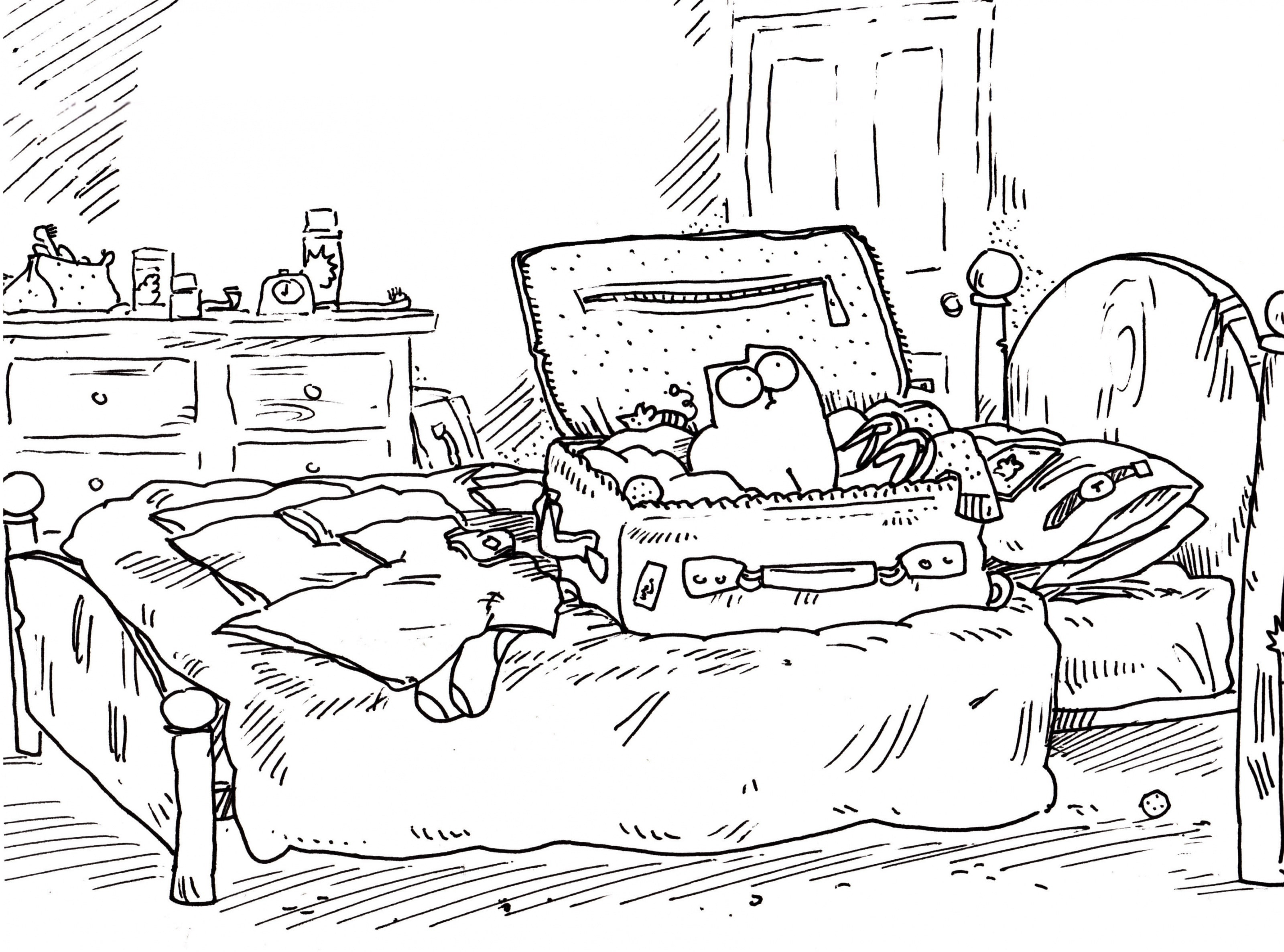 art and craft, indoors, pattern, doodle, simon, close-up, s, line art, 2K, bag, pencil drawing, scribble, text, creativity, luggage, paper, Simons, Others, HD Wallpaper