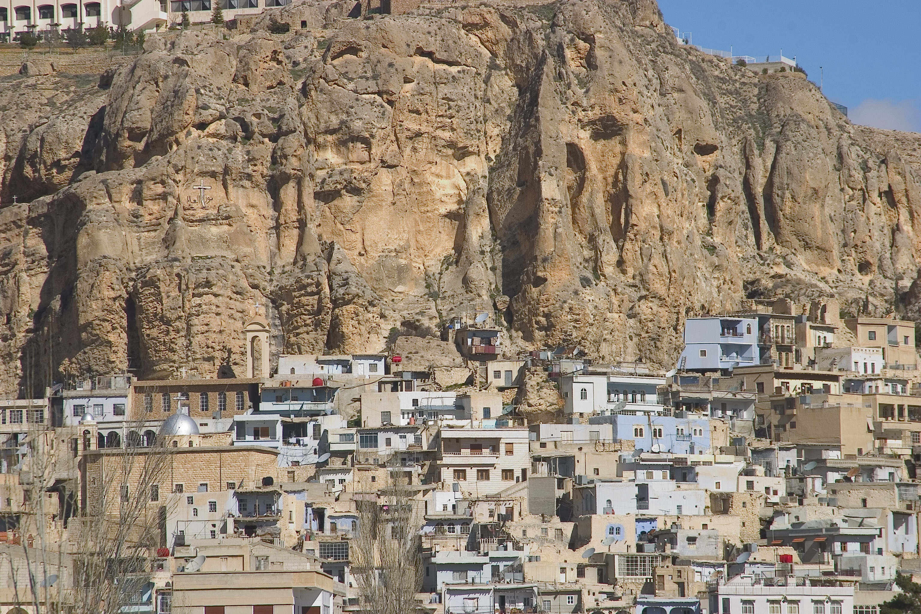 travel, solid, outdoors, sunlight, maalola, residential district, architecture, syria, townscape, city, ancient civilization, rock - object, 2K, building, HD Wallpaper