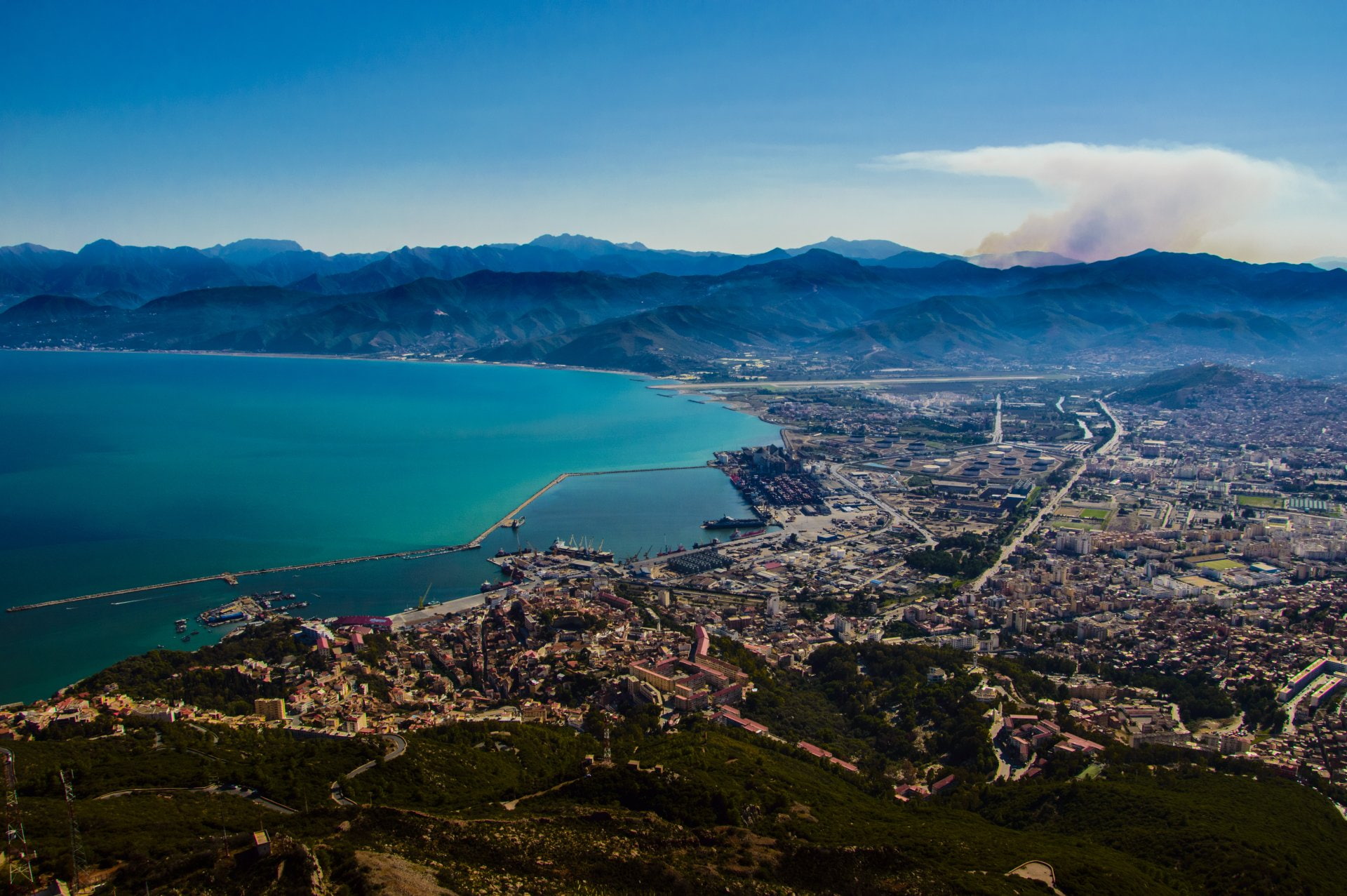 Algeria, Bejaia, City, Mountain, 1080P, Yemma Gouraya, Cities, Harbor, HD Wallpaper