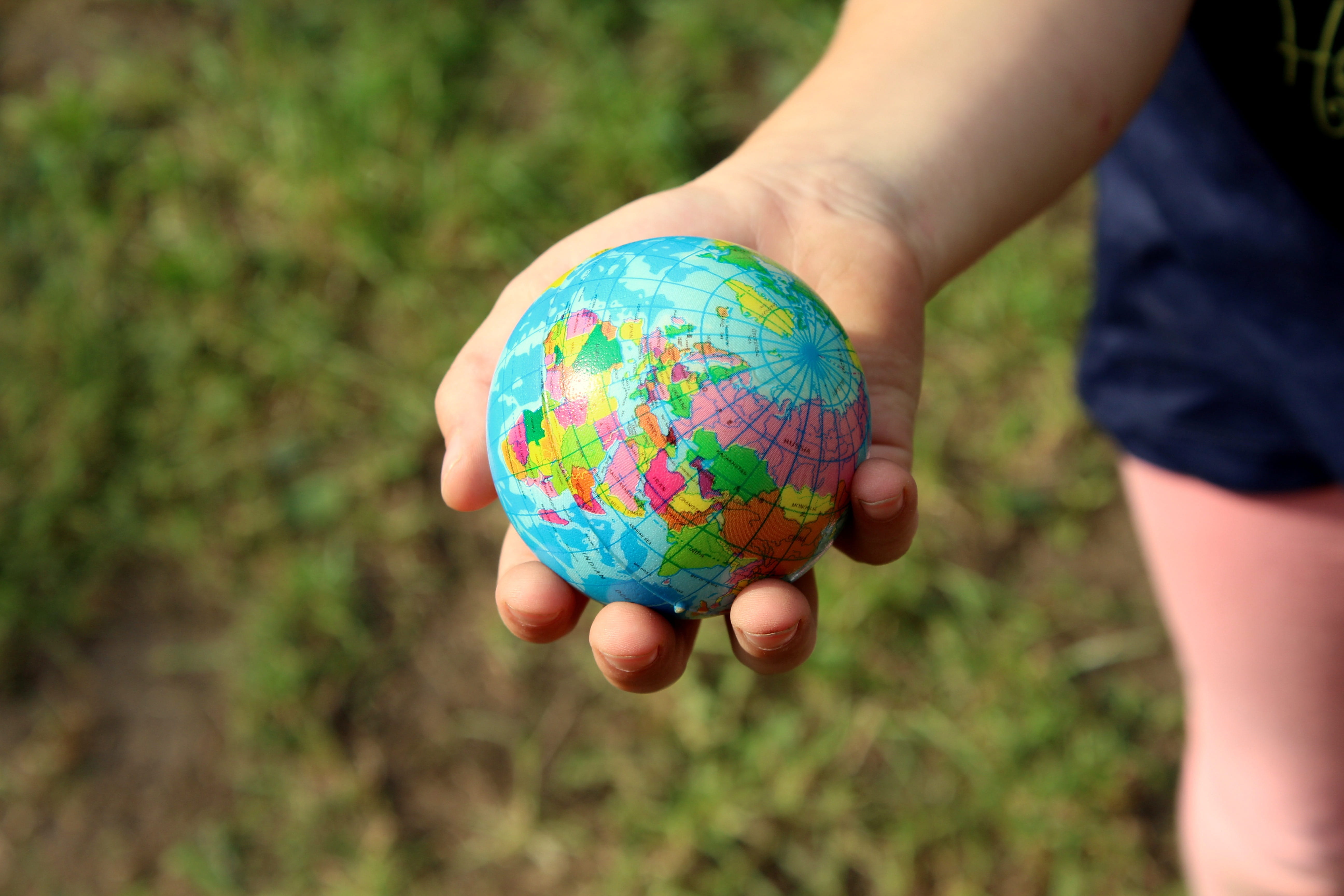 midsection, multi colored, sphere, human hand, men, earth, one person, education, finger, planet, day, focus on foreground, 5K, responsibility, egg, childhood, HD Wallpaper