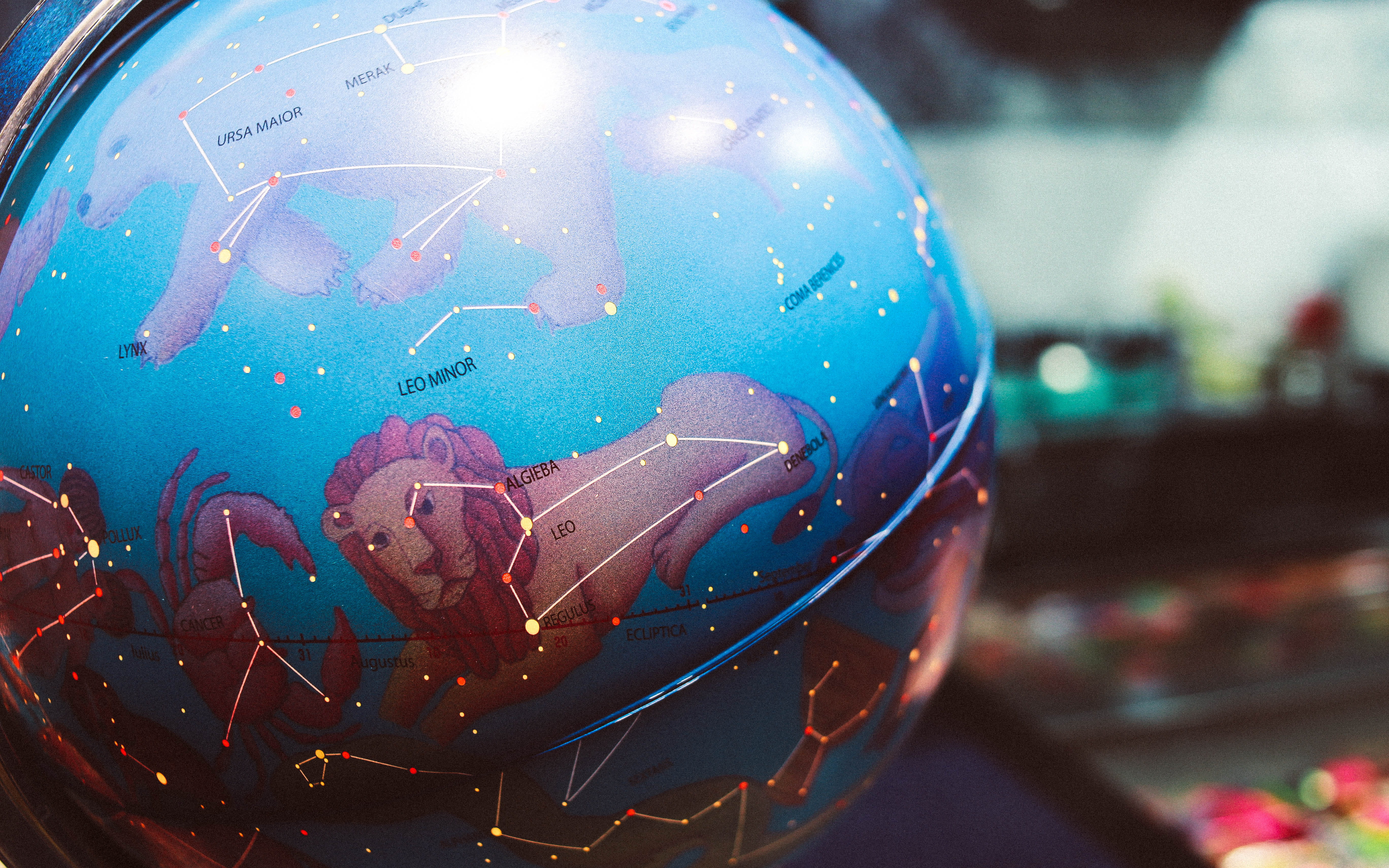 zodiac sign, sign of the zodiac, clock, celestial body, beautiful, close-up, bowl, neon, pink, human representation, orb, event, signs of the zodiac, globus, HD Wallpaper