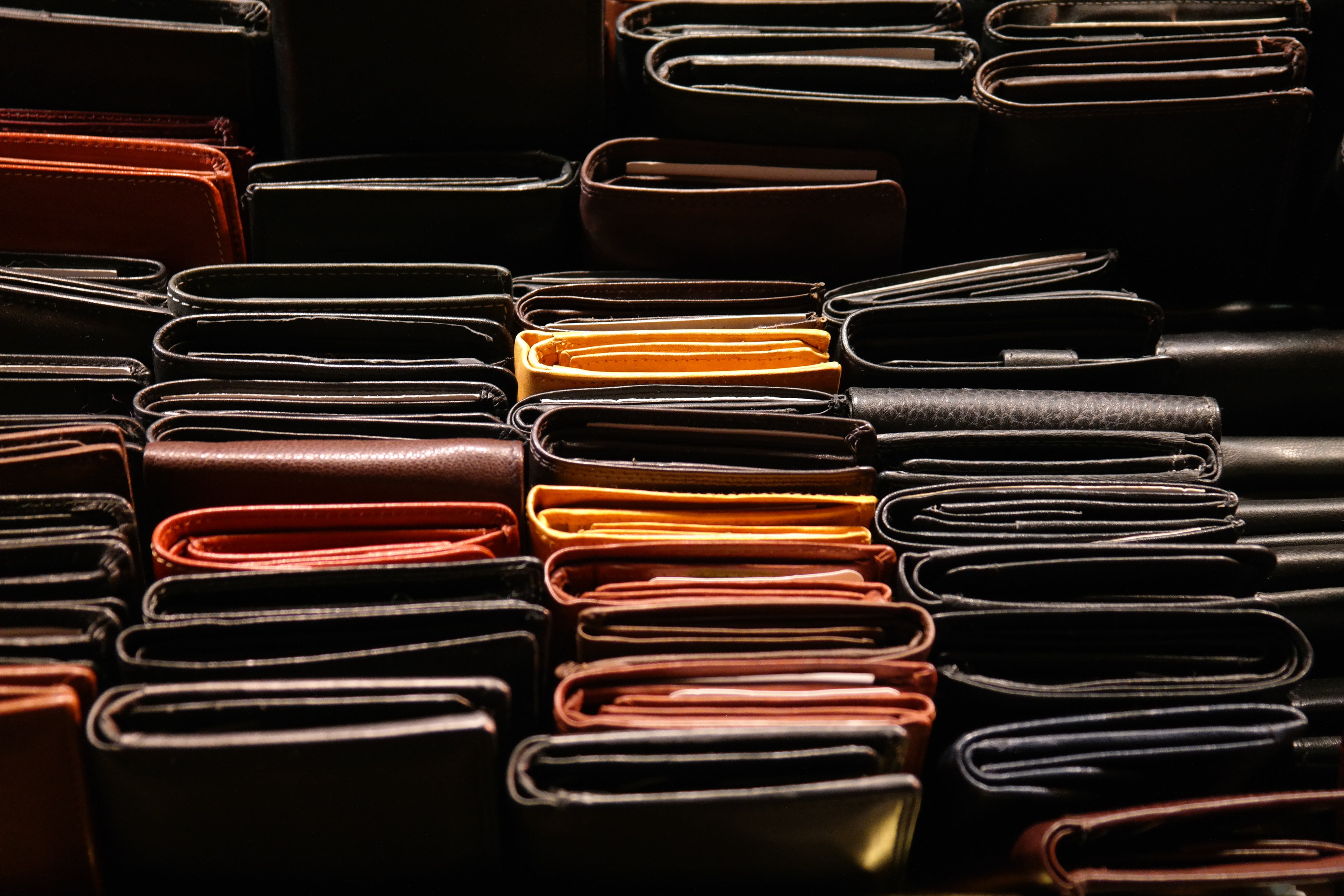 money, in a row, abundance, still life, side by side, no people, fair, mens wallet, 5K, choice, shopping, repetition, business, stand, stack, pay, order, HD Wallpaper