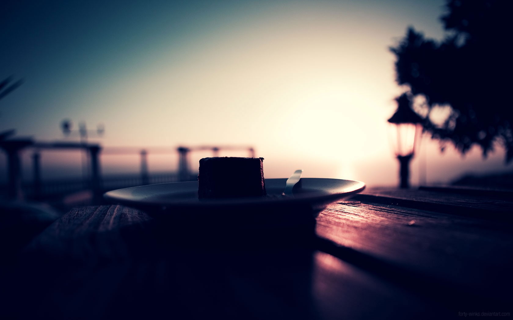 sunset, minimalism, dessert, 720P, low saturation, filter, food, HD Wallpaper