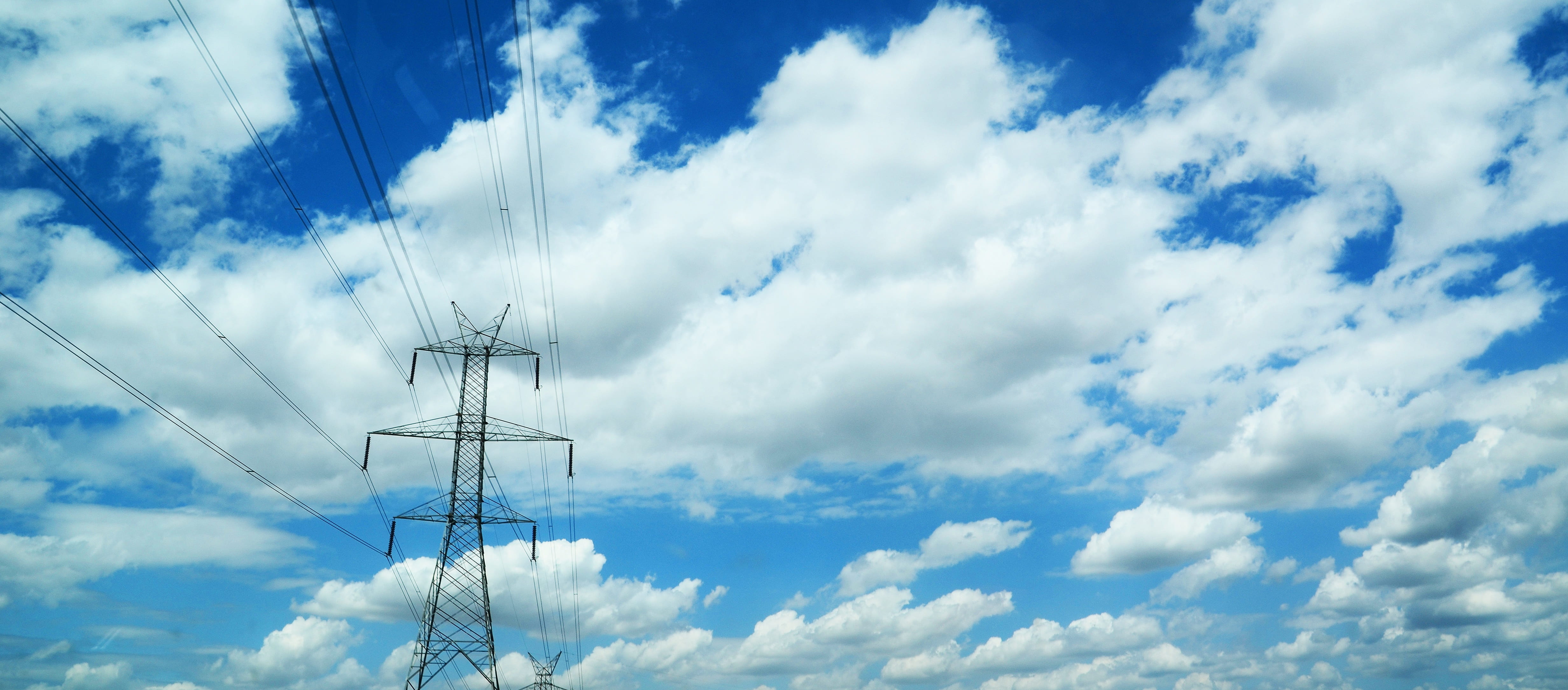 energy, cloudscape, clima tech, cable, electrical equipment, electricity, fuel and power generation, industry, outdoors, environment, no people, 4K, clouds, HD Wallpaper