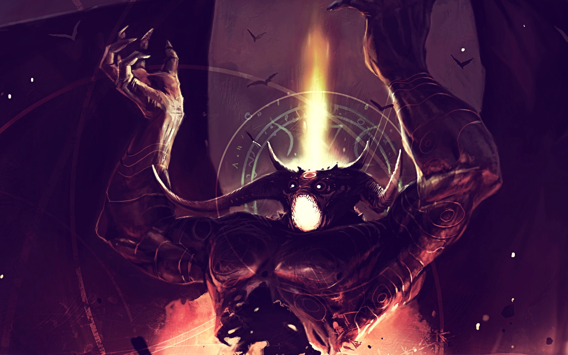 motion, close-up, the demon, fire, real people, hand, glowing, women, illustration, night, John. R. R. Tolkien, 1080P, illuminated, fire - natural phenomenon, HD Wallpaper