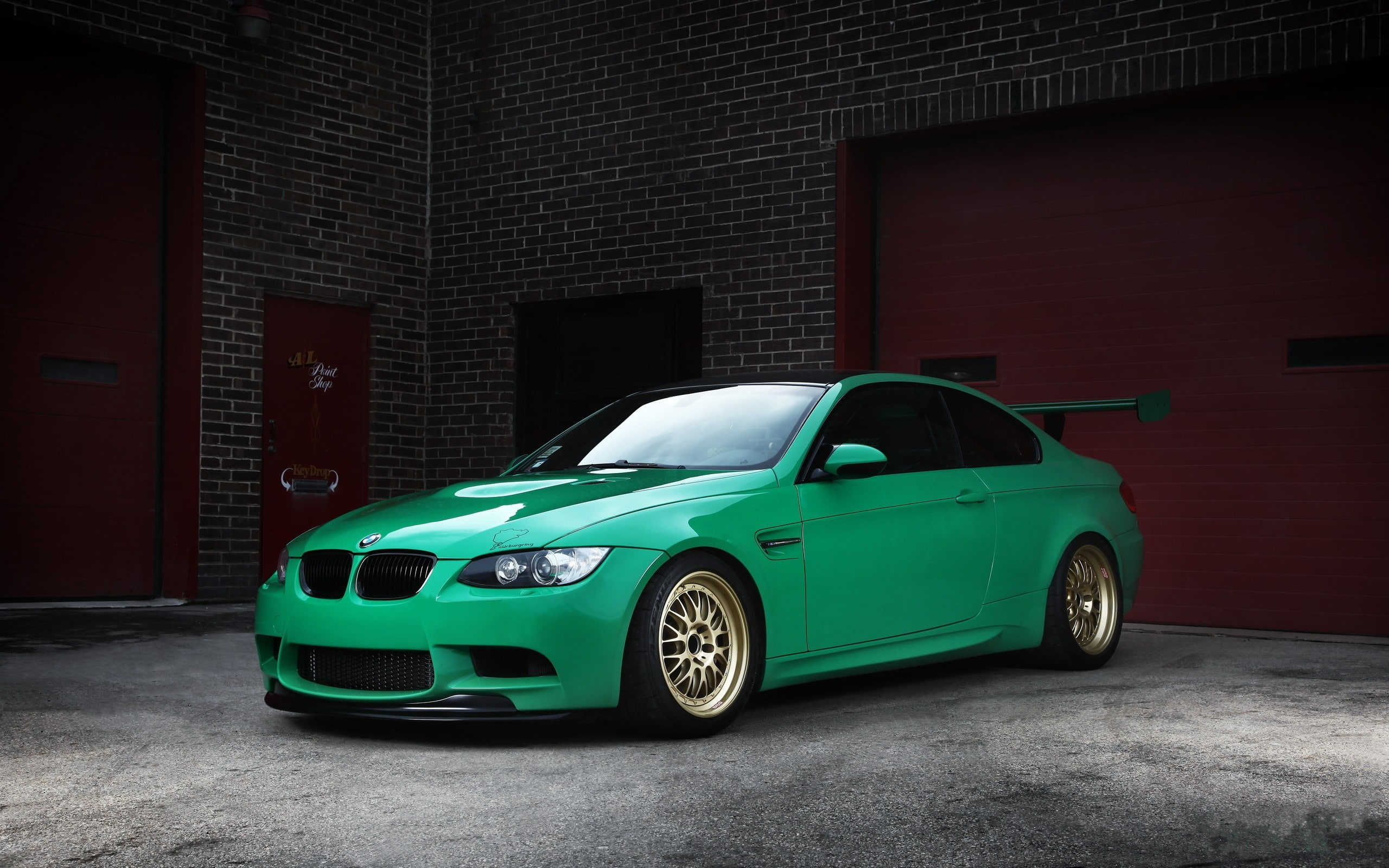 BMW E92 M3, 2K, green cars, car, BMW, HD Wallpaper