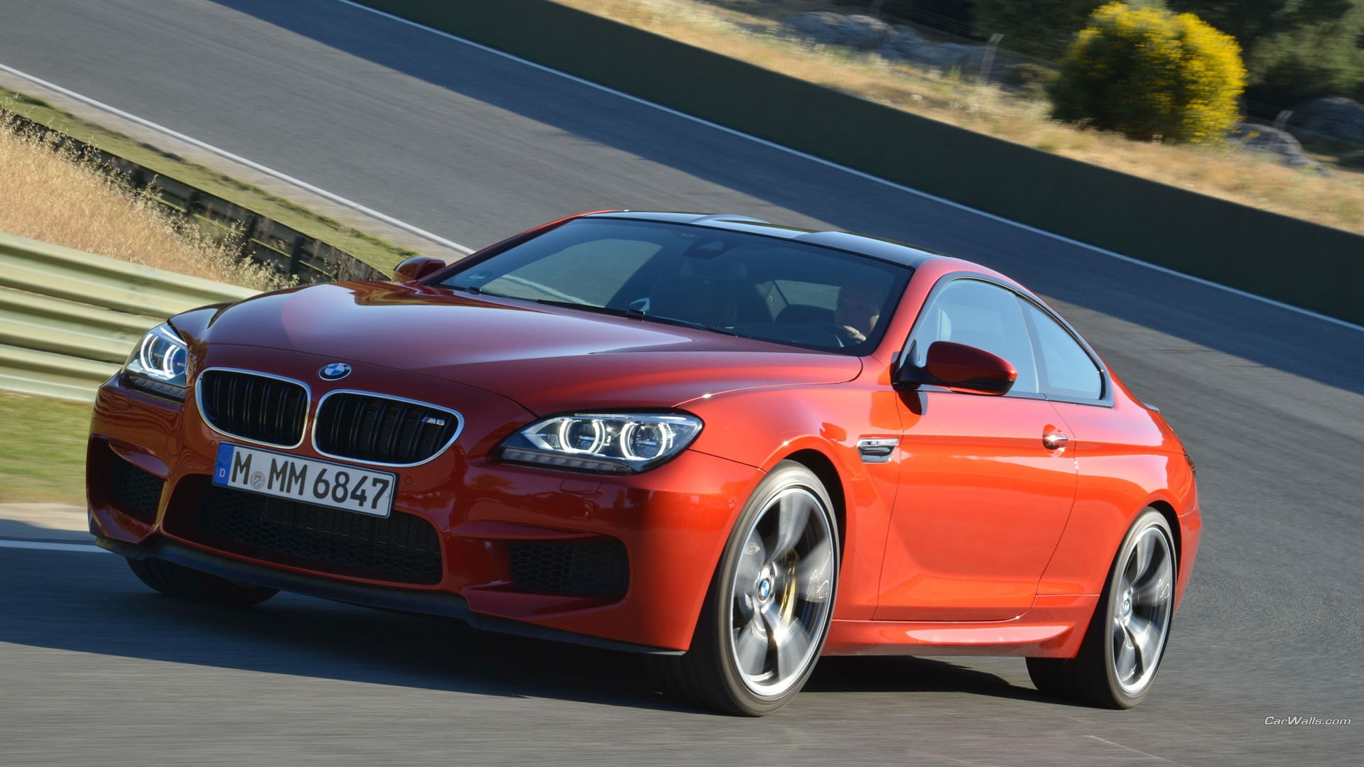 motor vehicle, on the move, coupe, 1080P, no people, road, nature, car, BMW M6, city, luxury, architecture, BMW, red cars, day, street, outdoors, retro styled, HD Wallpaper