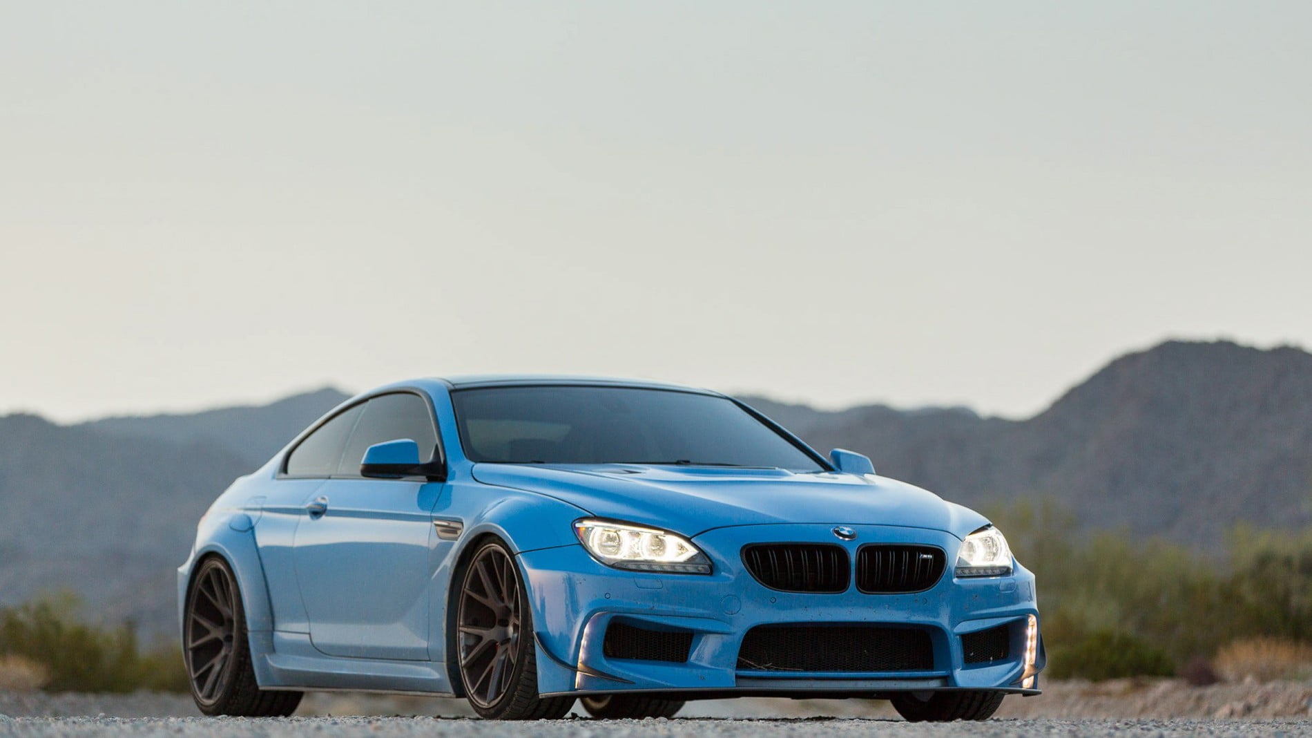 personal land vehicle, journey, mountain, retro styled, road trip, Prior Design, no people, BMW, stationary, vintage car, blue, day, mode of transportation, HD Wallpaper