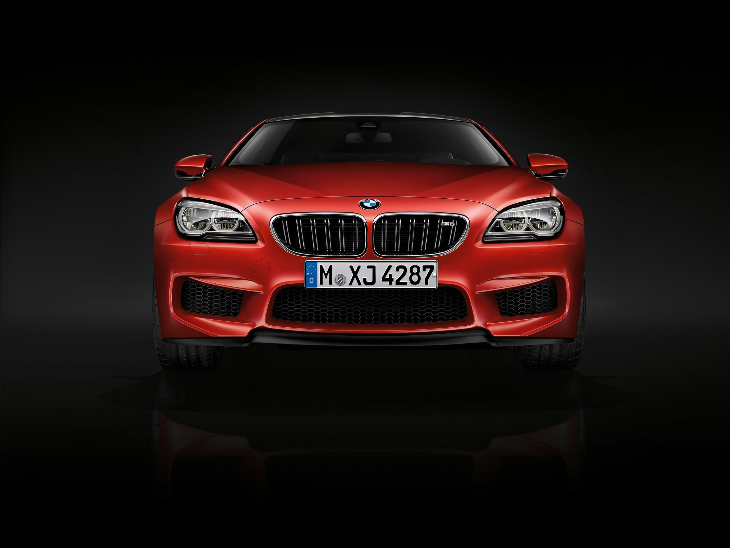 Front, Coupe, F13, 2K, m, f, M6, Car, Red, BMW, View, 2015, HD Wallpaper
