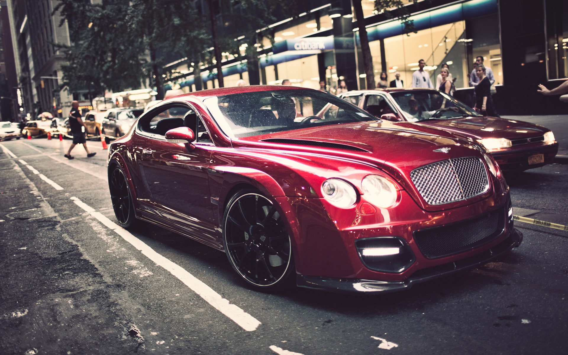 red, 1080P, bentley, cars, hd, continental, HD Wallpaper