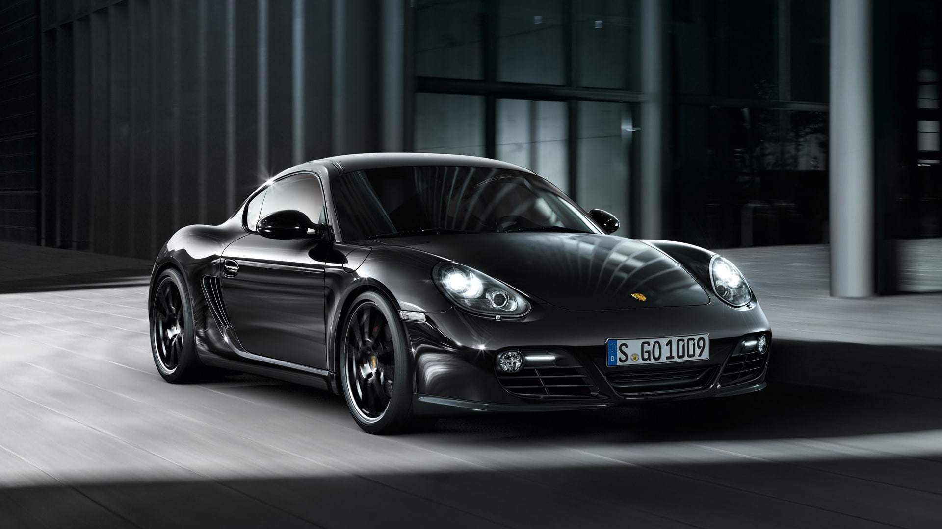 1080P, black, cool, black car, porsche, car, HD Wallpaper