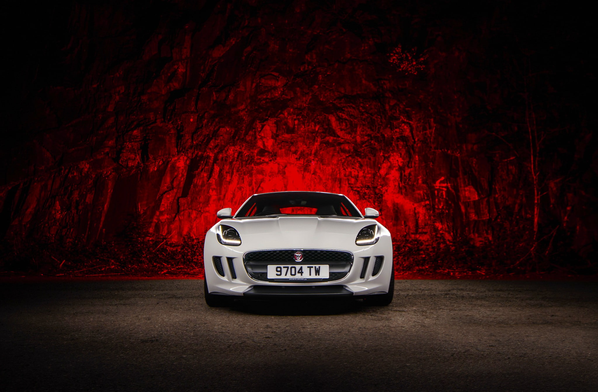 White, Jaguar, Front, Ligth, Sport, 1080P, Red, F-Type, Car, type, f, HD Wallpaper