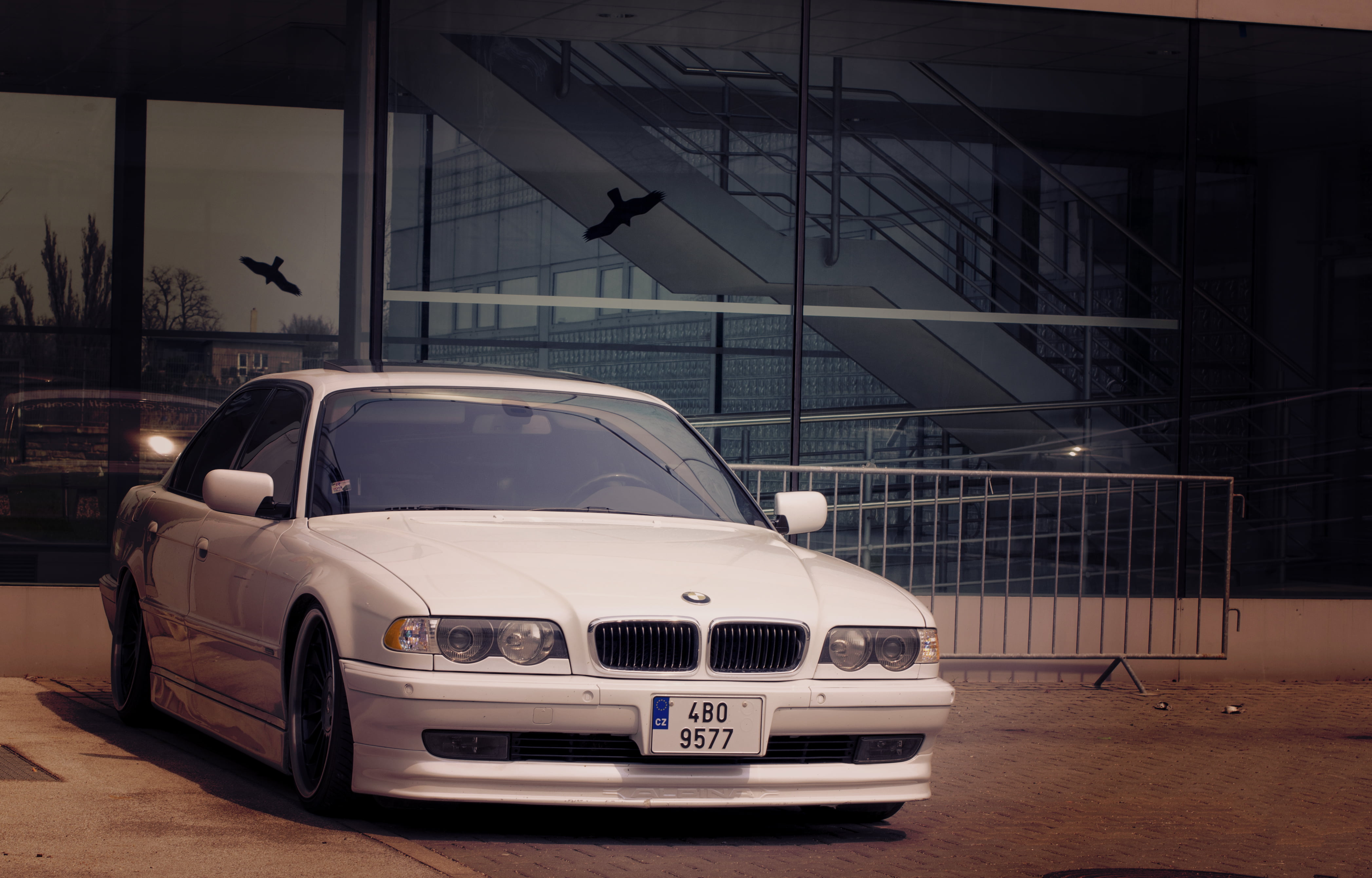 BMW, headlight, modern, wealth, vintage car, outdoors, luxury, urban Scene, stationary, sedan, speed, White, mode of Transport, land Vehicle, technology, HD Wallpaper