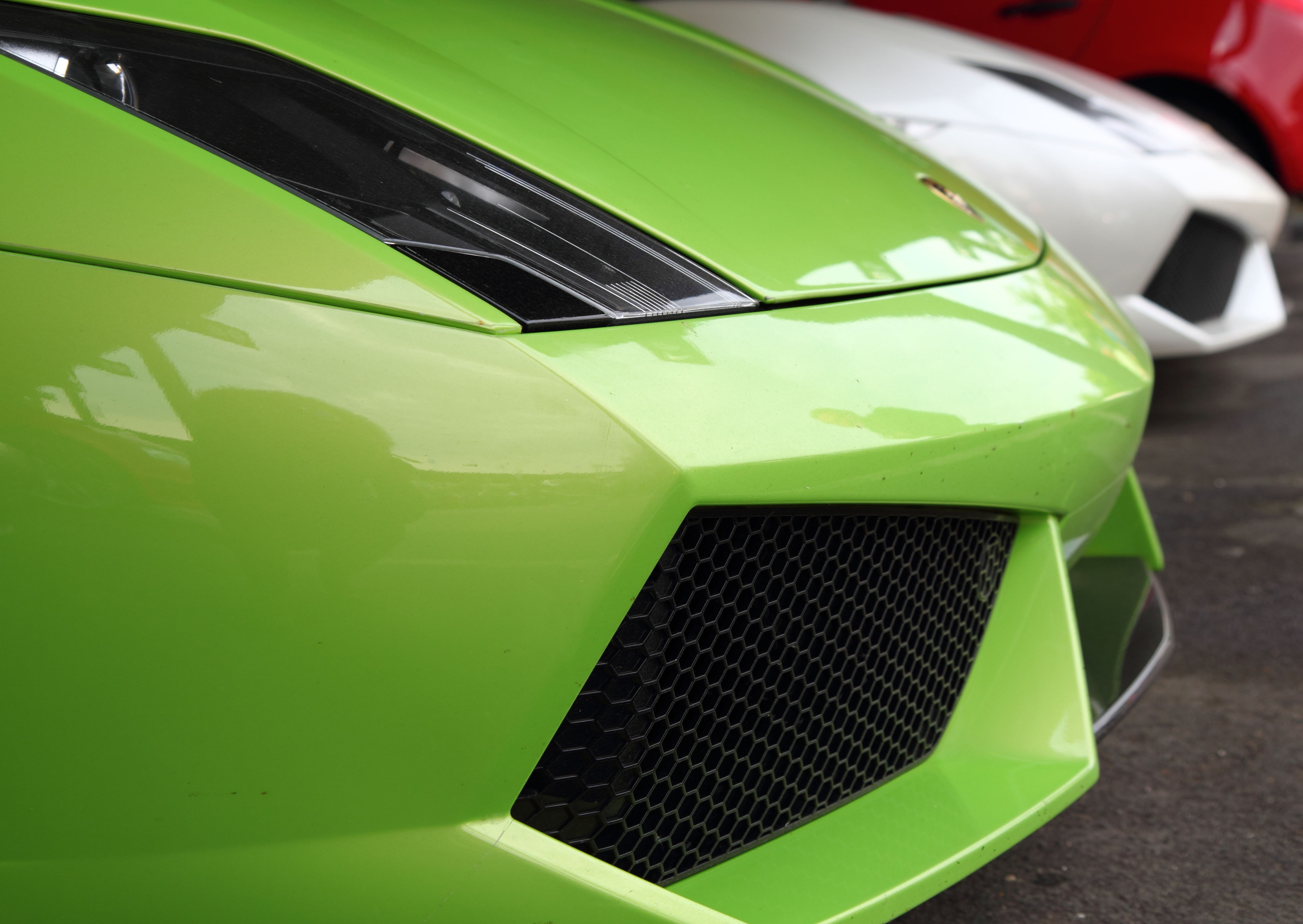 environmental conservation, Lamborghini, motor vehicle, 4K, close-up, mode of transportation, green color, renewable energy, land vehicle, day, high angle view, HD Wallpaper