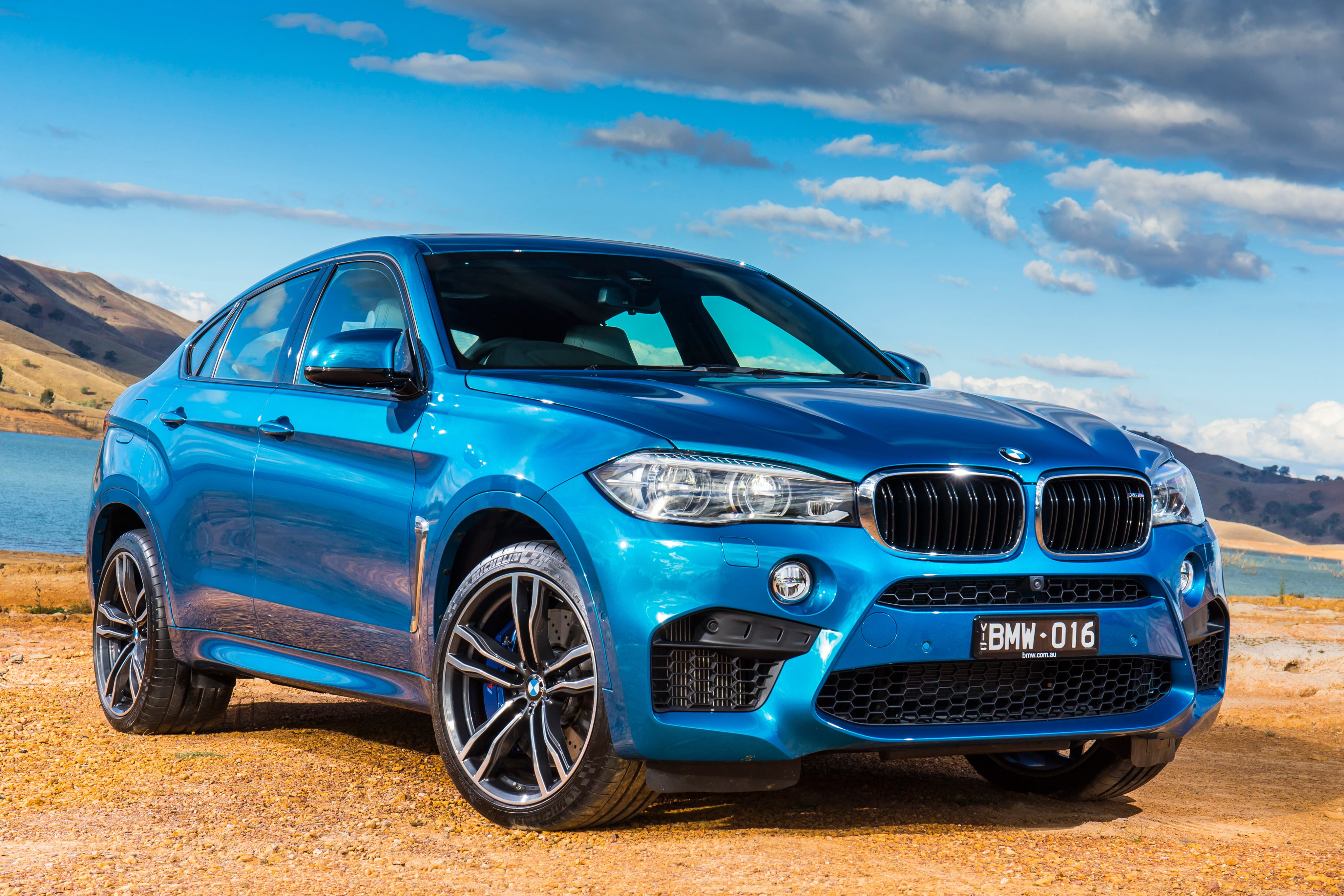 4K, X6 M, bmw, 2015, m, blue, x, AU-spec, F16, suv, HD Wallpaper