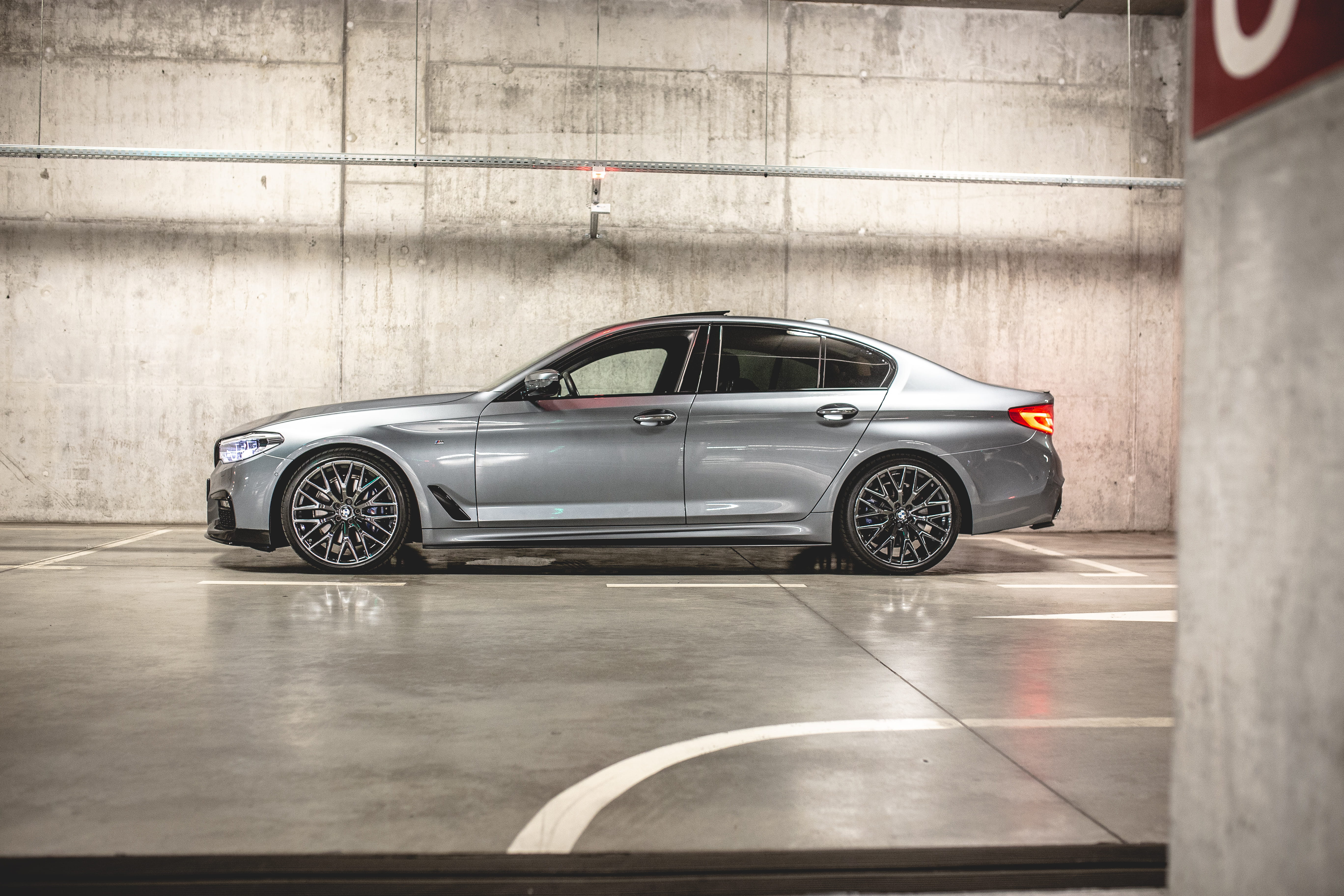 automobile, stance, silver colored, jaguar car, motion, garage, sports car, spoke, space, racecar, no people, luxury, speed, concrete, sedan, parking garage, HD Wallpaper