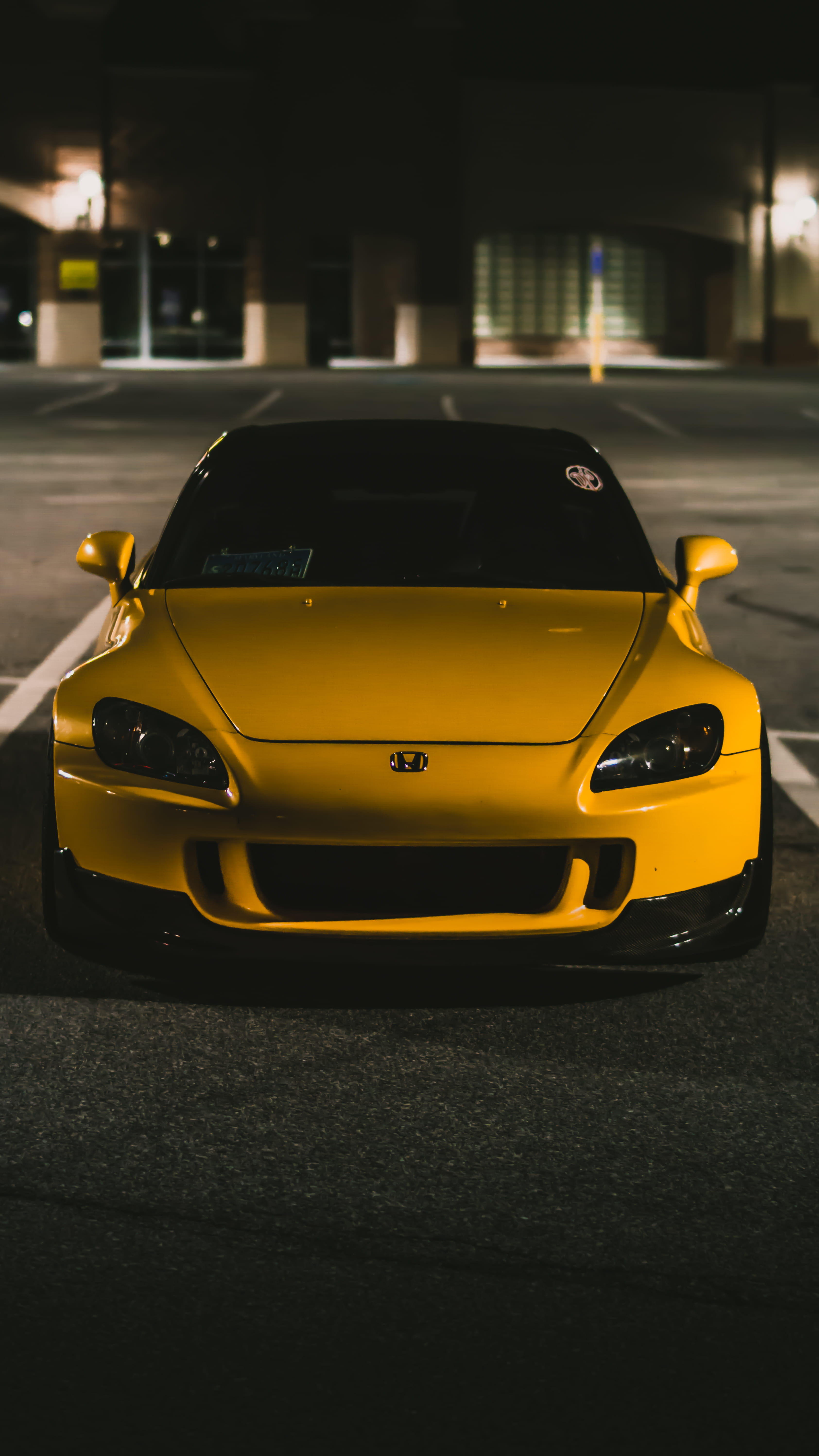 transportation, sports car, hood, luxury, honda, 5K, fashion, building exterior, vehicle, garage, yellow, motor vehicle, mode of transportation, bonnet, Phone HD Wallpaper