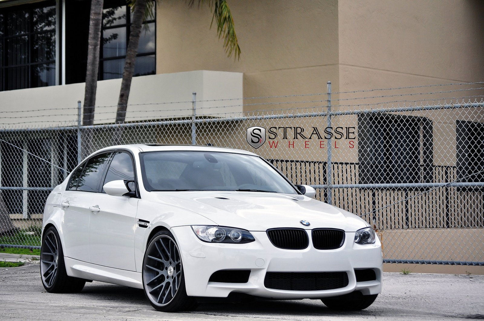 wheels, white, strasse, e90, bmw, tuning, 720P, HD Wallpaper